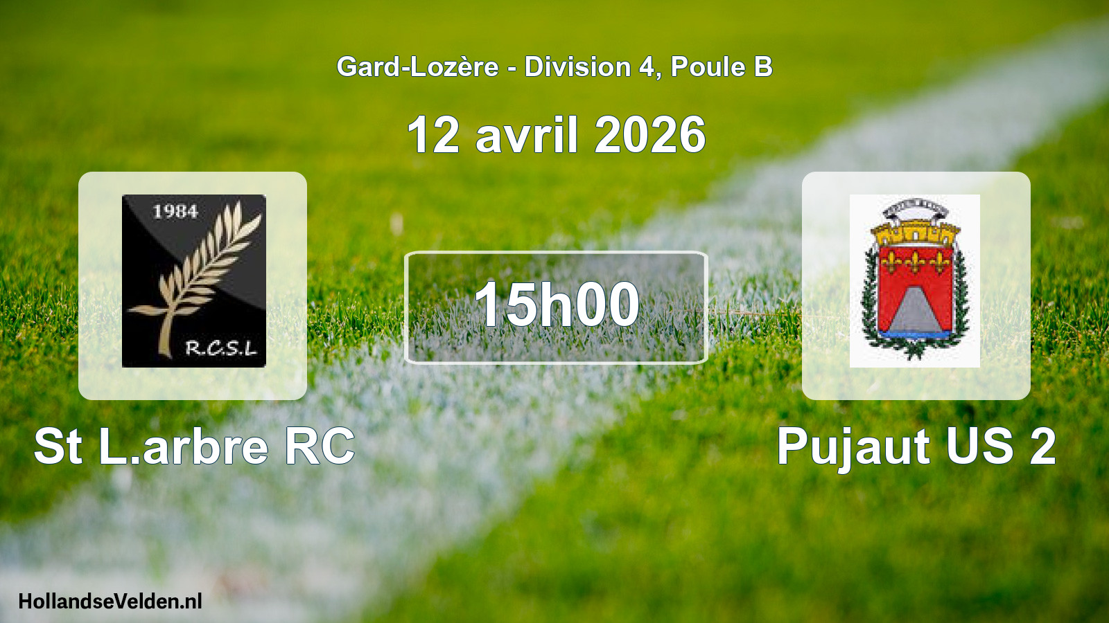 Match programmé: St L.arbre RC - Pujaut US 2 (12 avril 2026)
