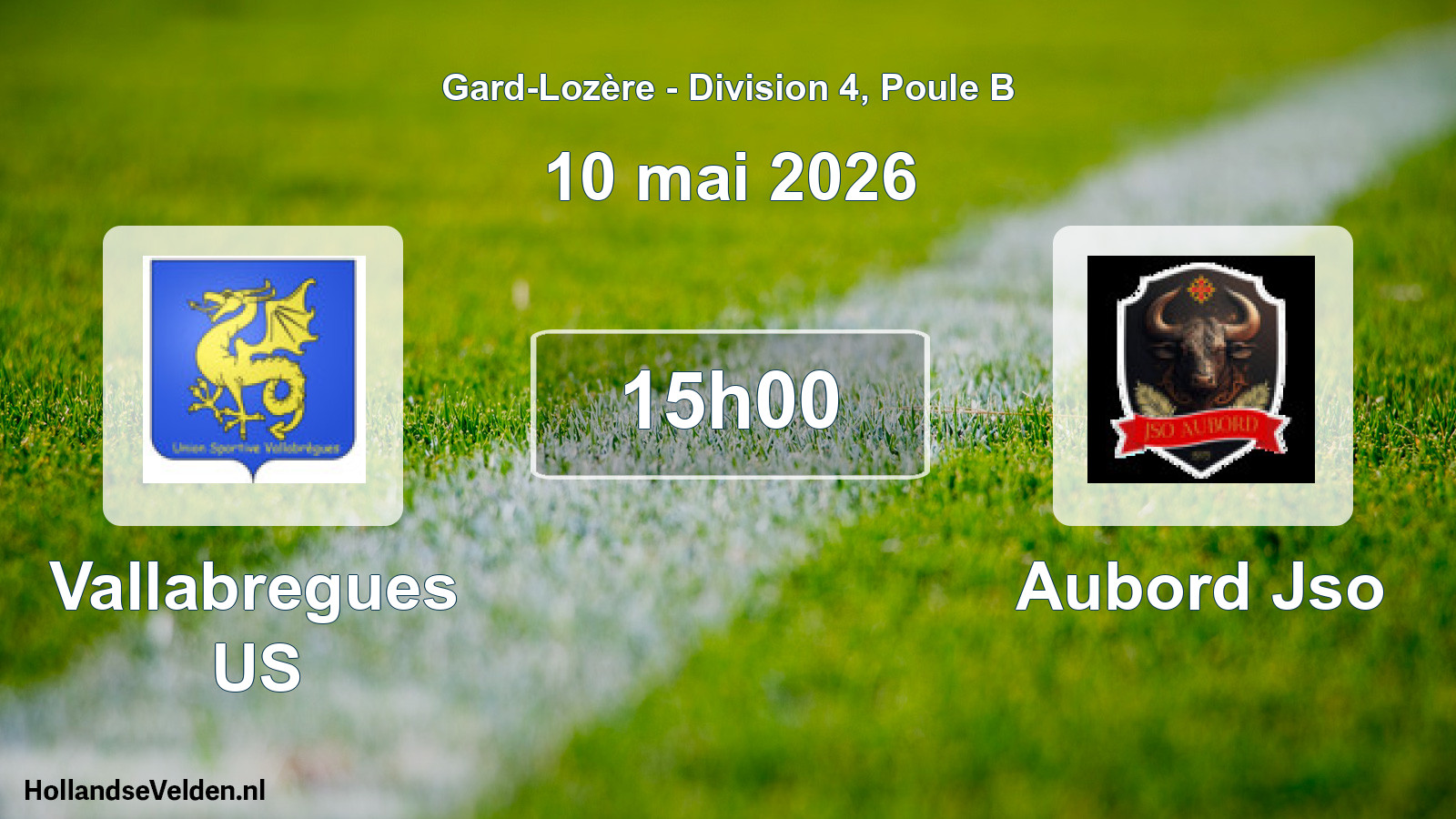 Match programmé: Vallabregues US - Aubord Jso (10 mai 2026)