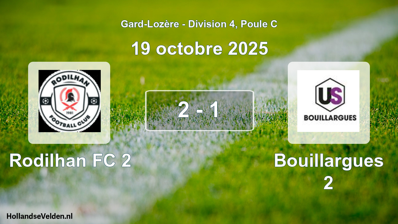 Gespeelde wedstrijd: Rodilhan FC 2 - Bouillargues 2 2 - 1 (19 oktober 2025)