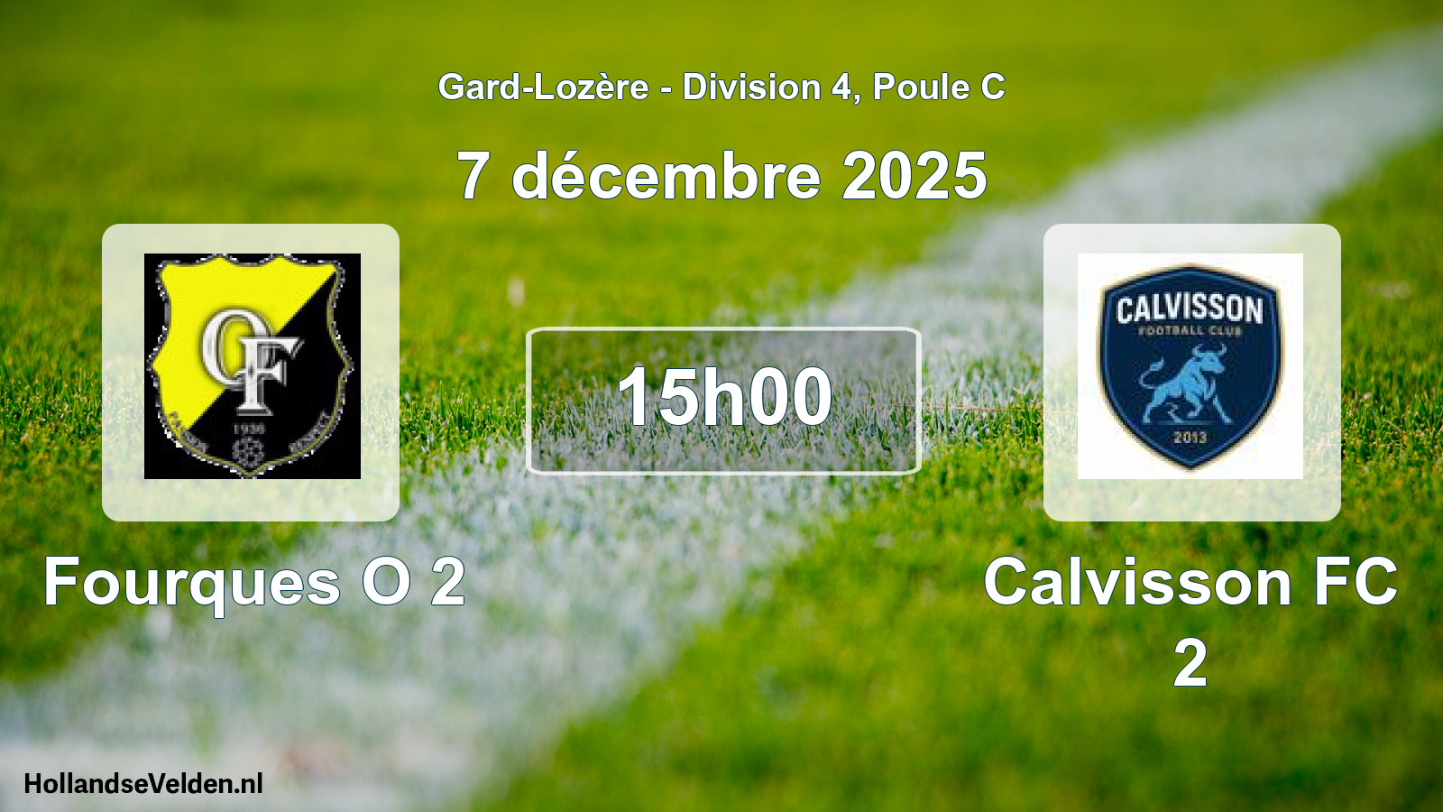 Match programmé: Fourques O 2 - Calvisson FC 2 (7 décembre 2025)
