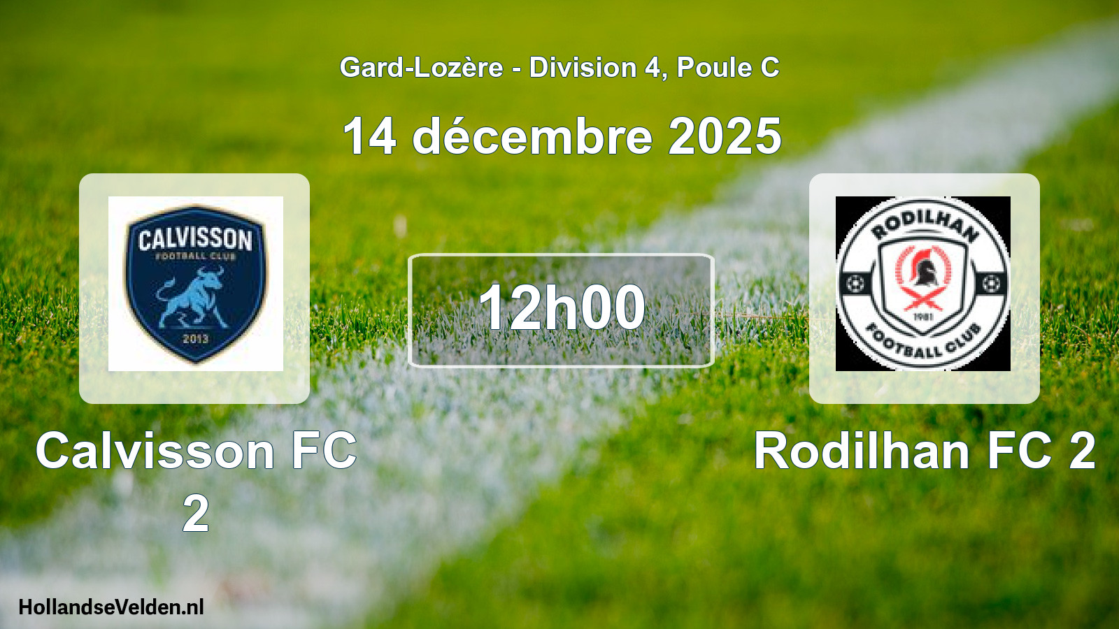 Geplande wedstrijd: Calvisson FC 2 - Rodilhan FC 2 (14 december 2025)