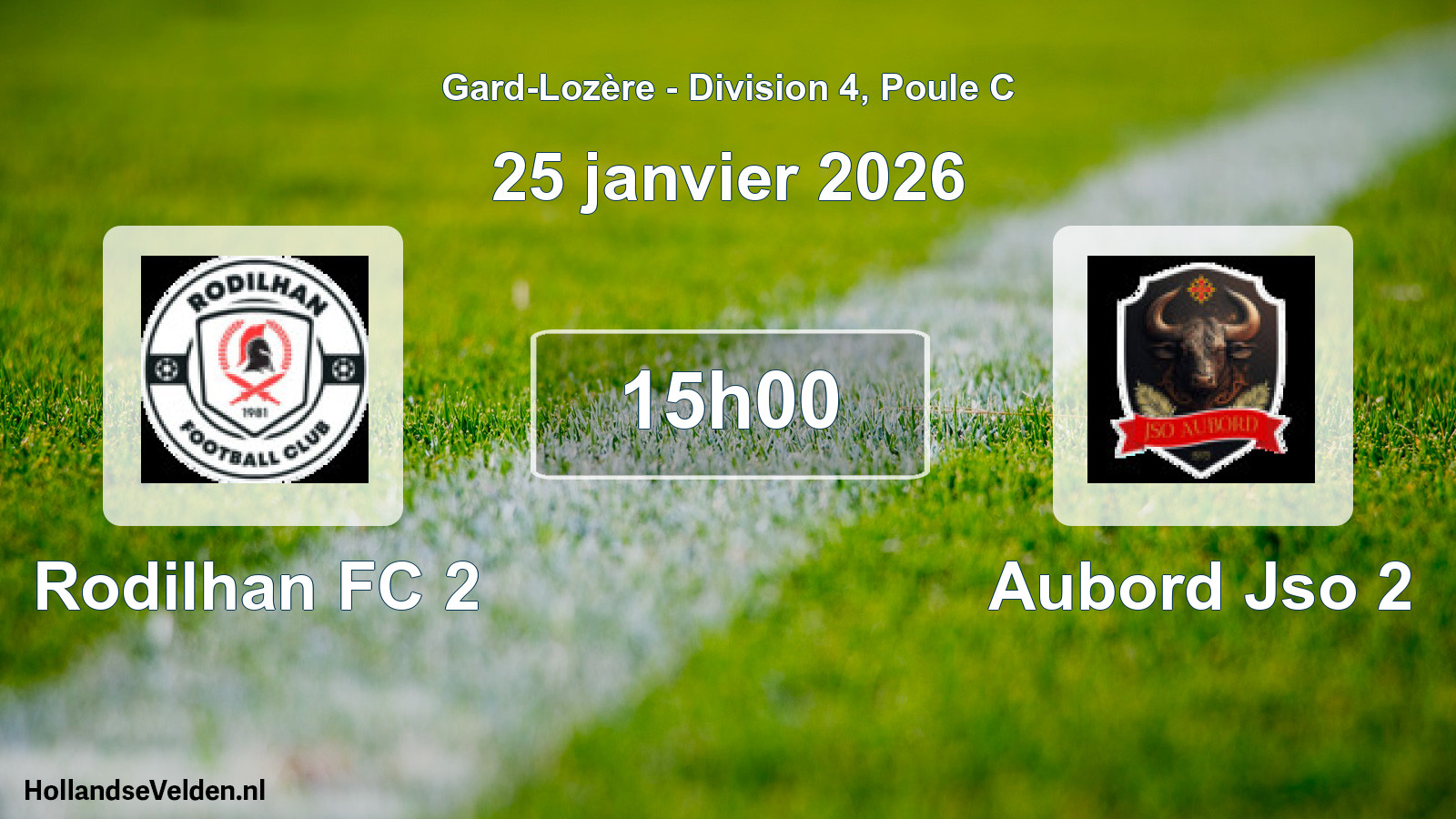 Scheduled Match: Rodilhan FC 2 - Aubord Jso 2 (25 January 2026)