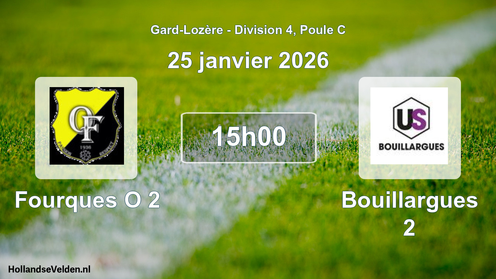 Scheduled Match: Fourques O 2 - Bouillargues 2 (25 January 2026)