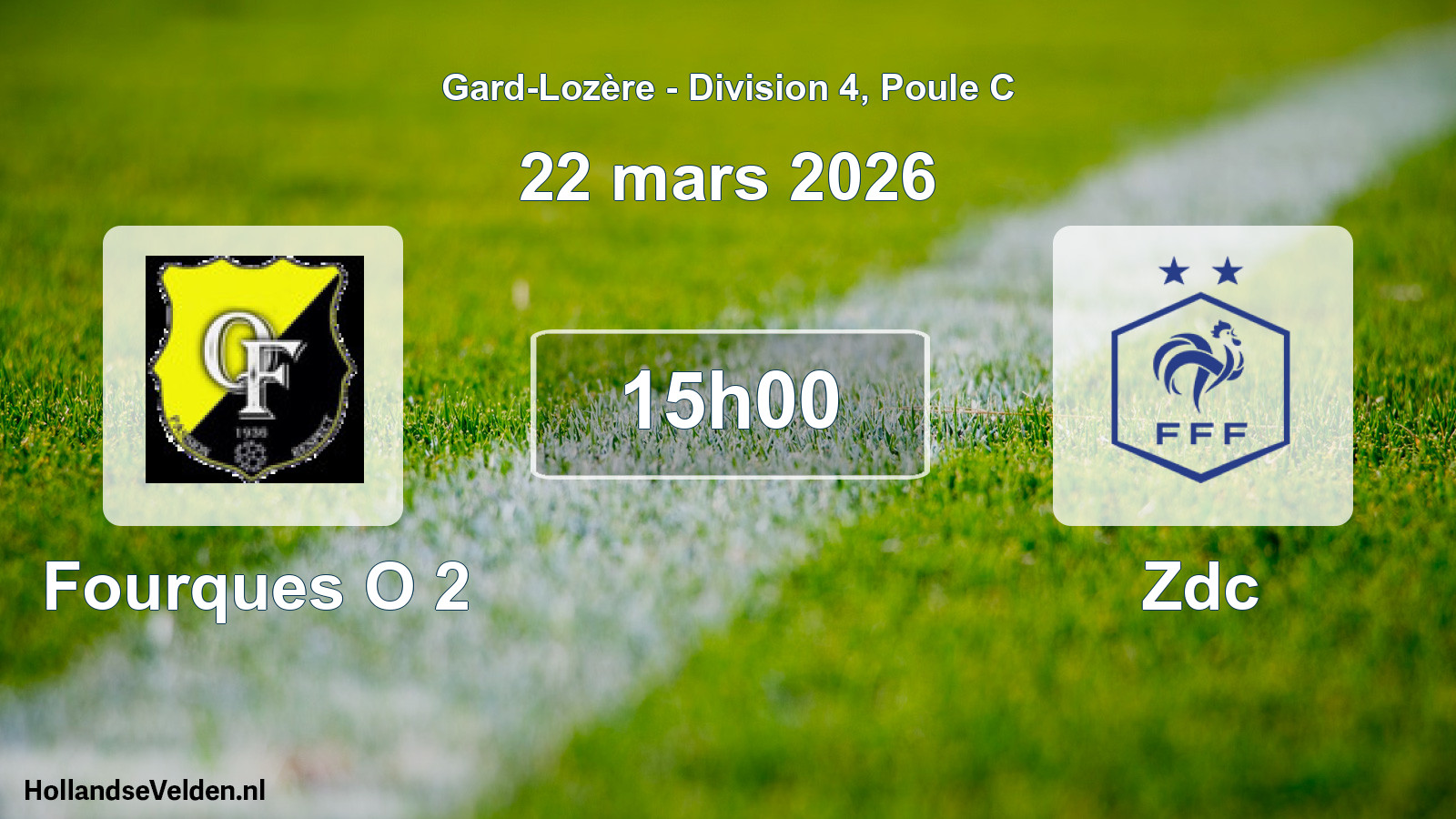 Match programmé: Fourques O 2 - Zdc (22 mars 2026)