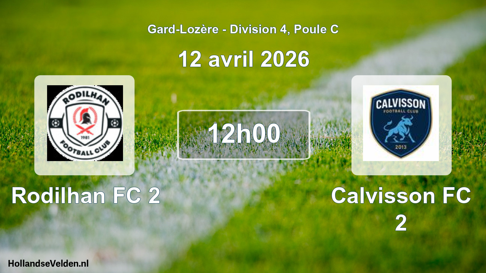 Geplande wedstrijd: Rodilhan FC 2 - Calvisson FC 2 (12 april 2026)