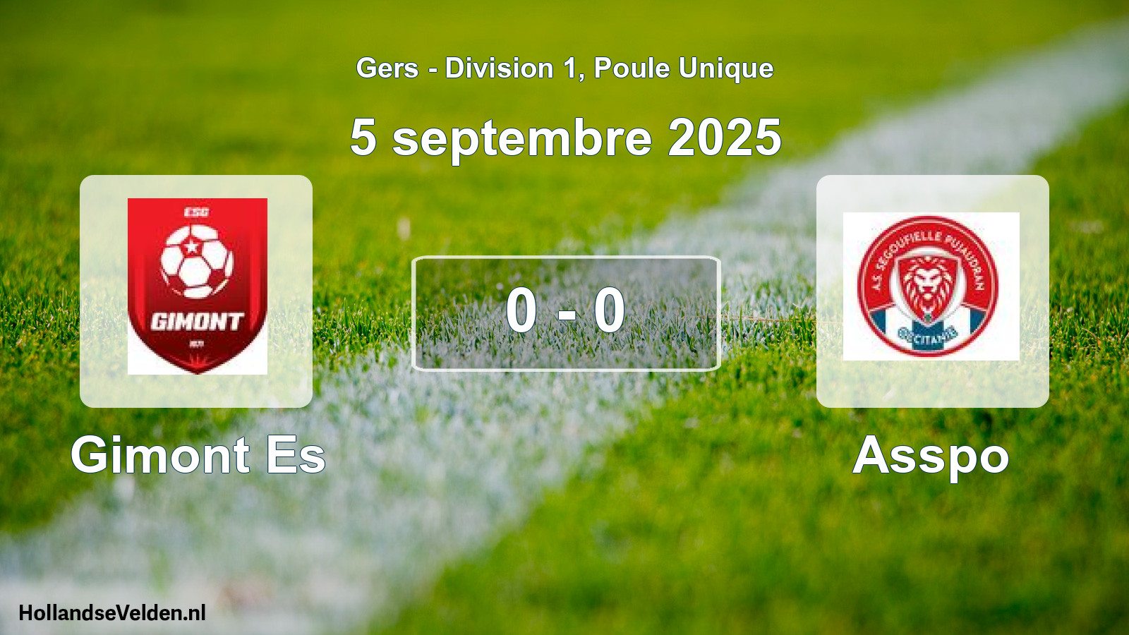 Total number of matches played: Gimont Es - Asspo 0 - 0 (5 September 2025)