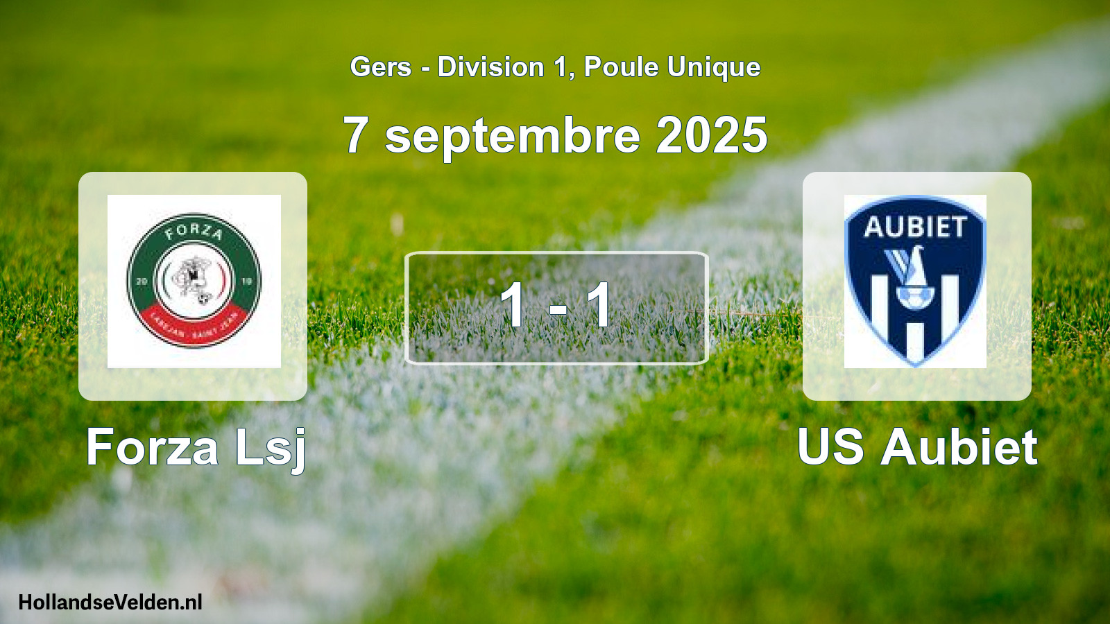 Total number of matches played: Forza Lsj - US Aubiet 1 - 1 (7 September 2025)