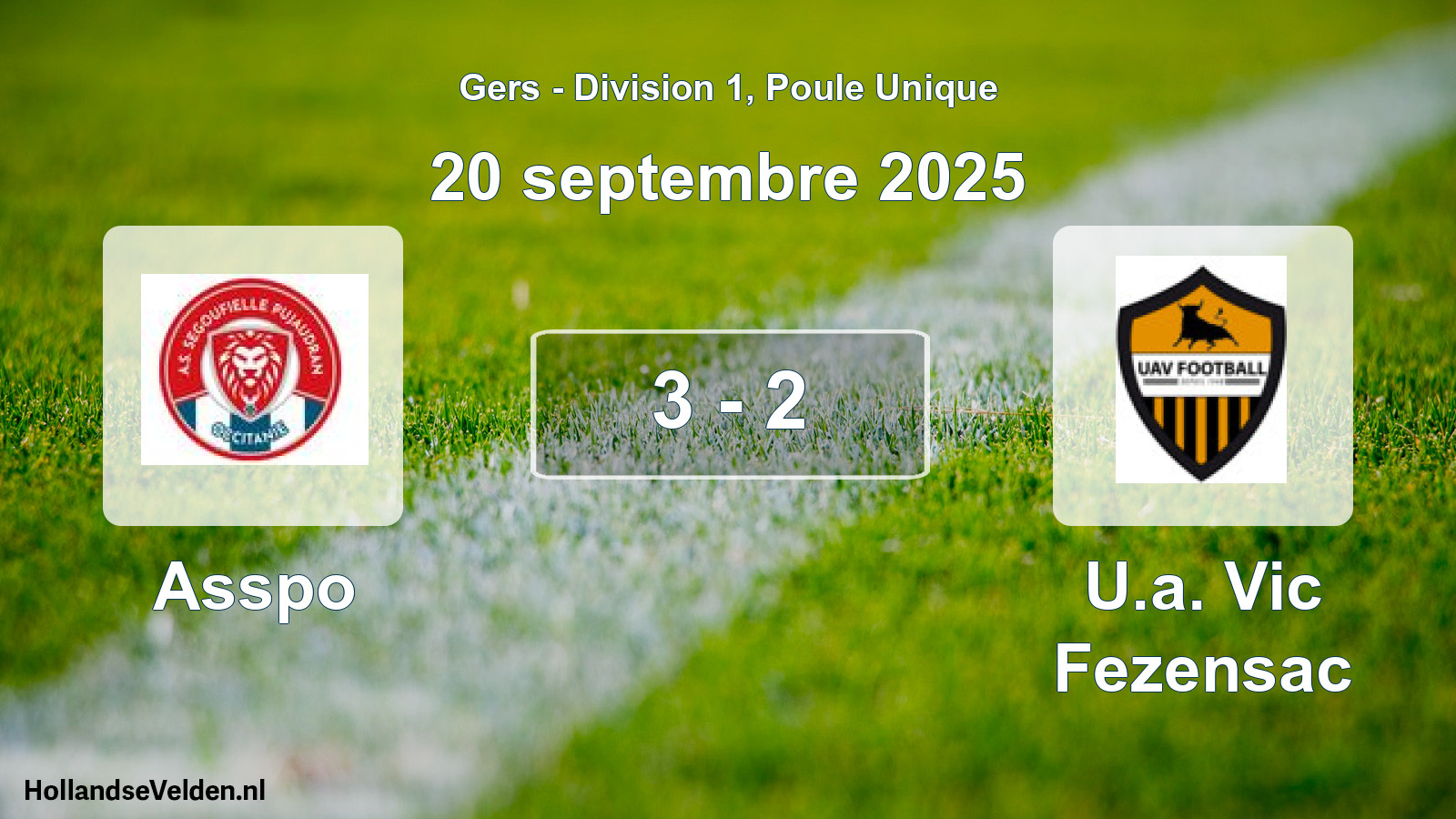 Gespeelde wedstrijd: Asspo - U.a. Vic Fezensac 3 - 2 (20 september 2025)