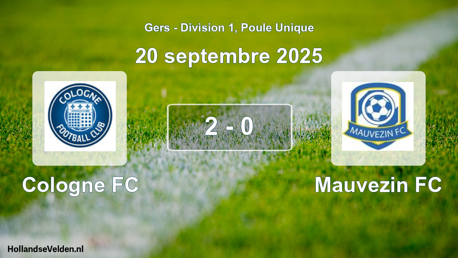 Match joué: Cologne FC - Mauvezin FC 2 - 0 (20 septembre 2025)