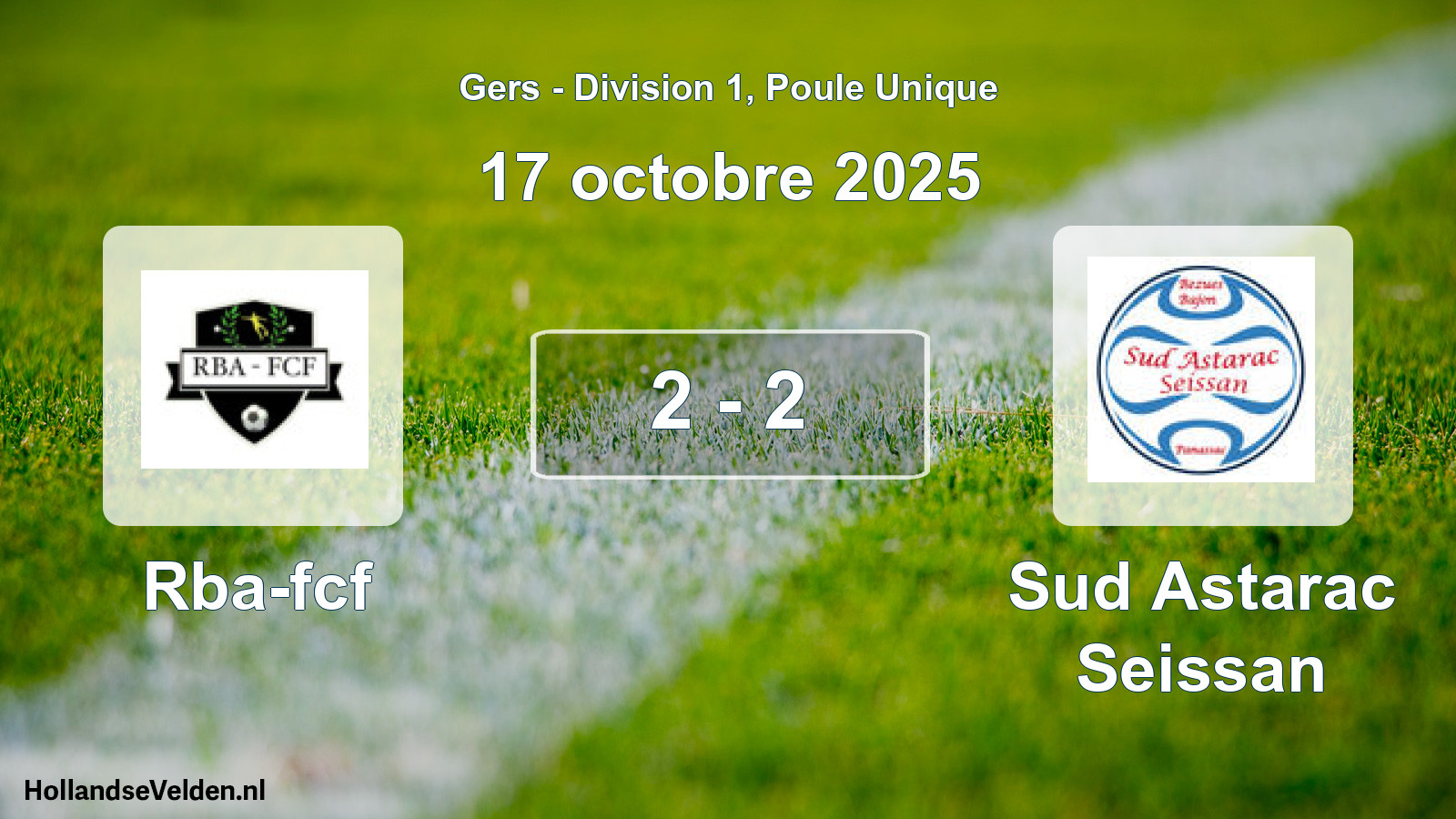 Total number of matches played: Rba-fcf - Sud Astarac Seissan 2 - 2 (17 October 2025)