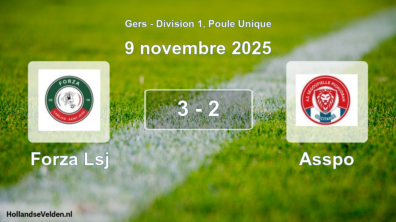 Match joué: Forza Lsj - Asspo 3 - 2 (9 novembre 2025)