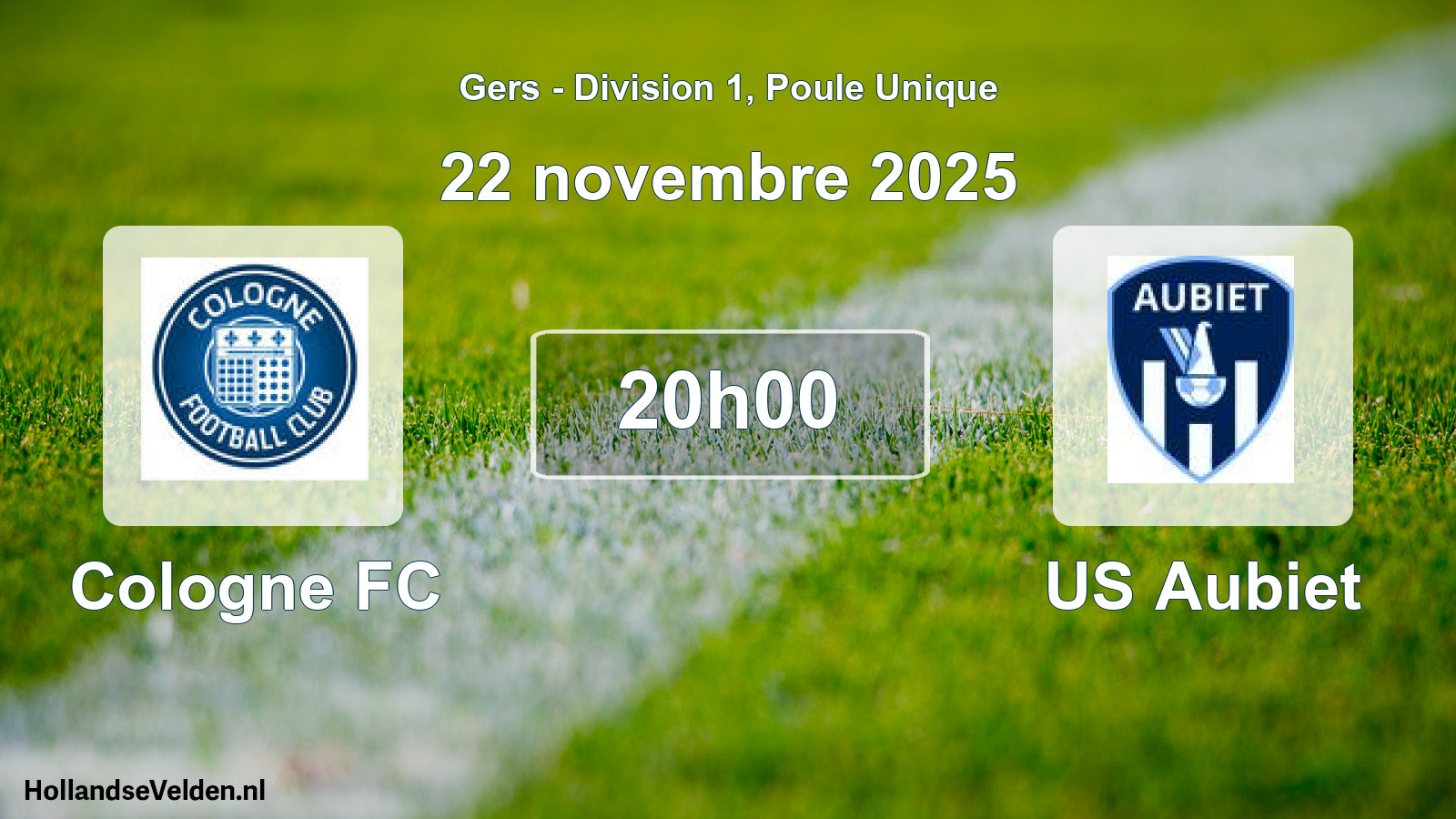 Match programmé: Cologne FC - US Aubiet (22 novembre 2025)