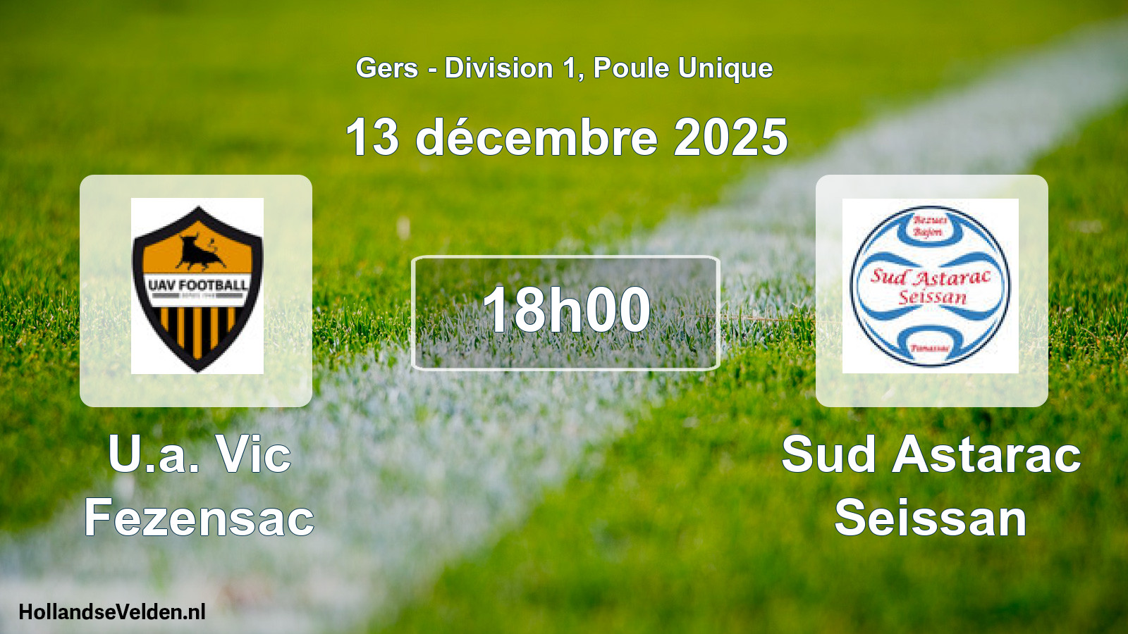 Match programmé: U.a. Vic Fezensac - Sud Astarac Seissan (13 décembre 2025)