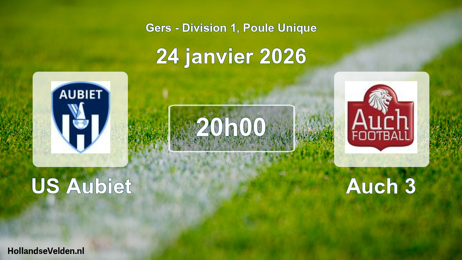Match programmé: US Aubiet - Auch 3 (24 janvier 2026)