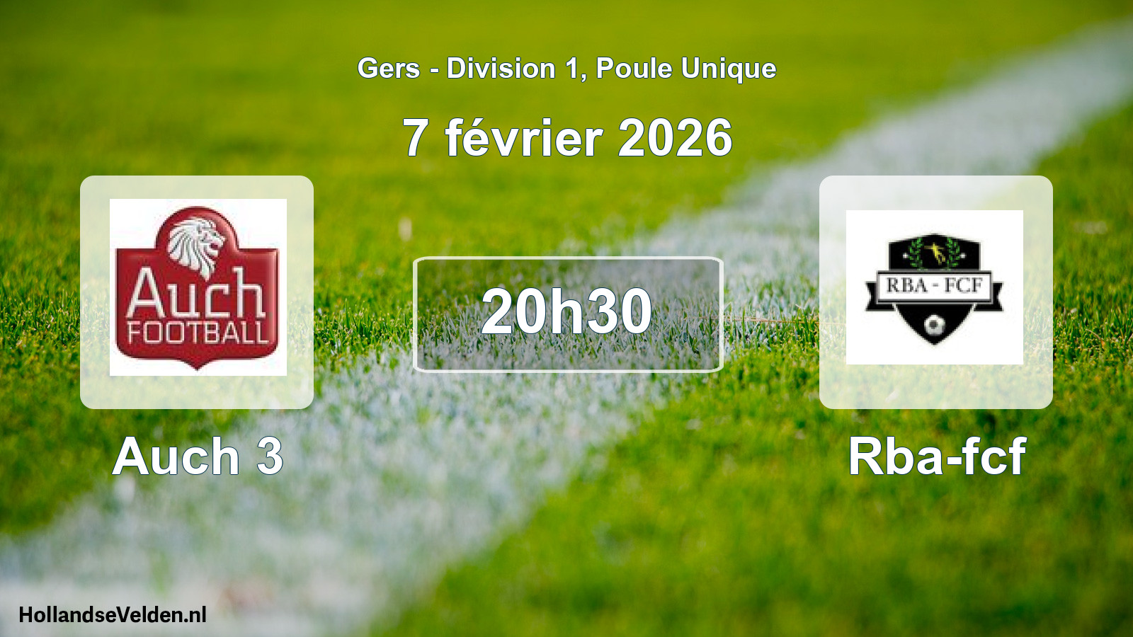 Scheduled Match: Auch 3 - Rba-fcf (7 February 2026)