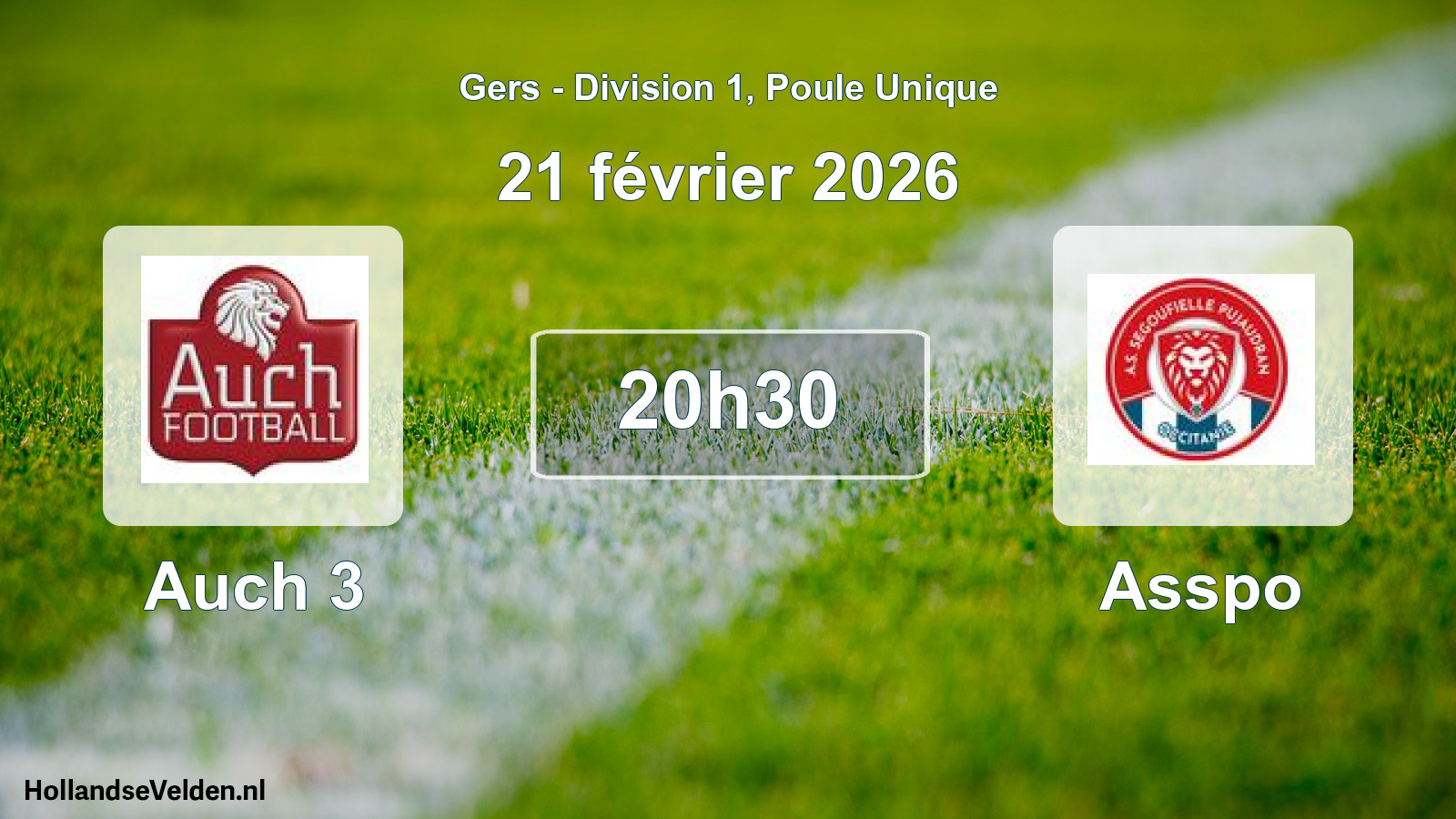 Scheduled Match: Auch 3 - Asspo (21 February 2026)