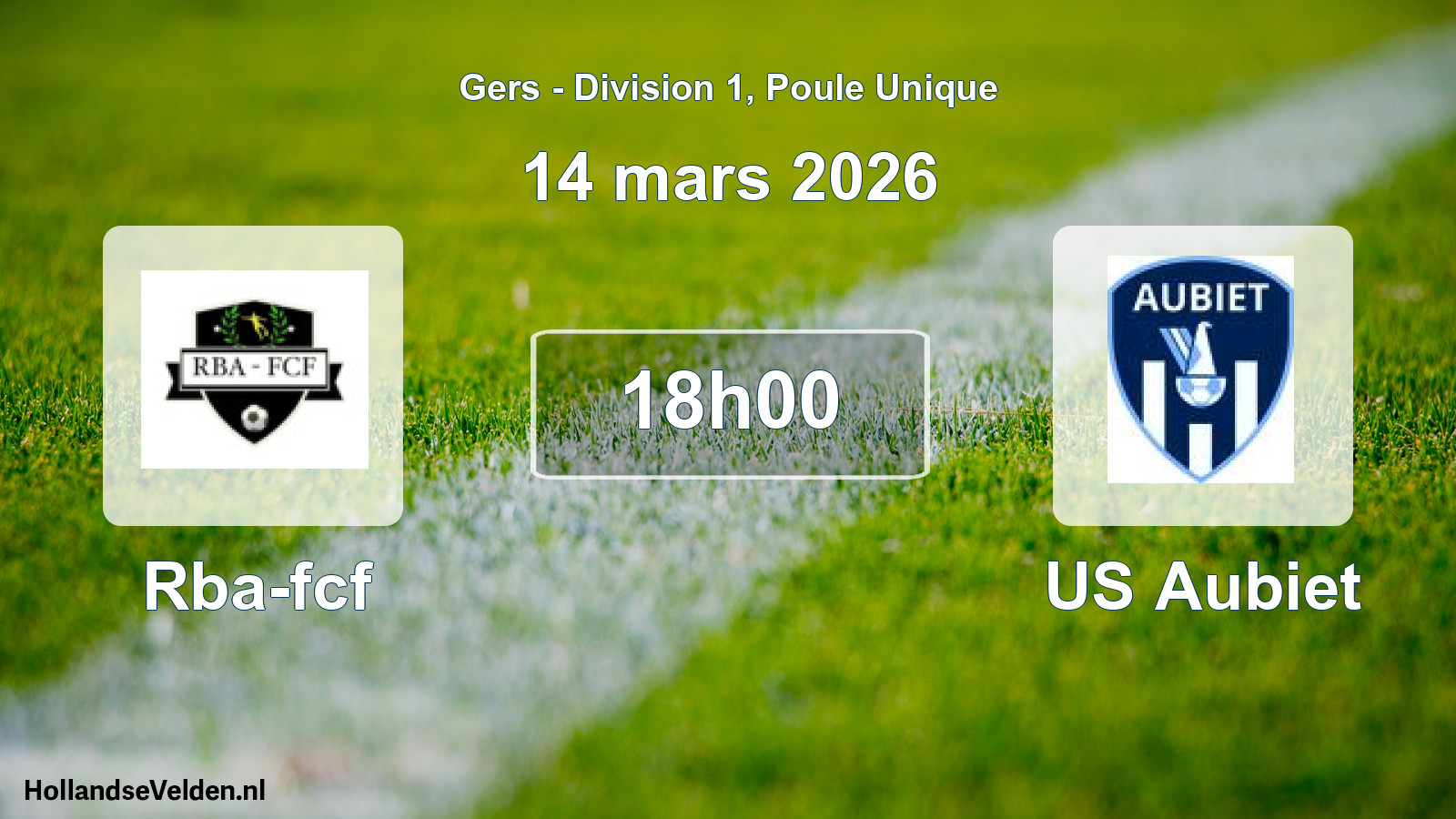 Match programmé: Rba-fcf - US Aubiet (14 mars 2026)