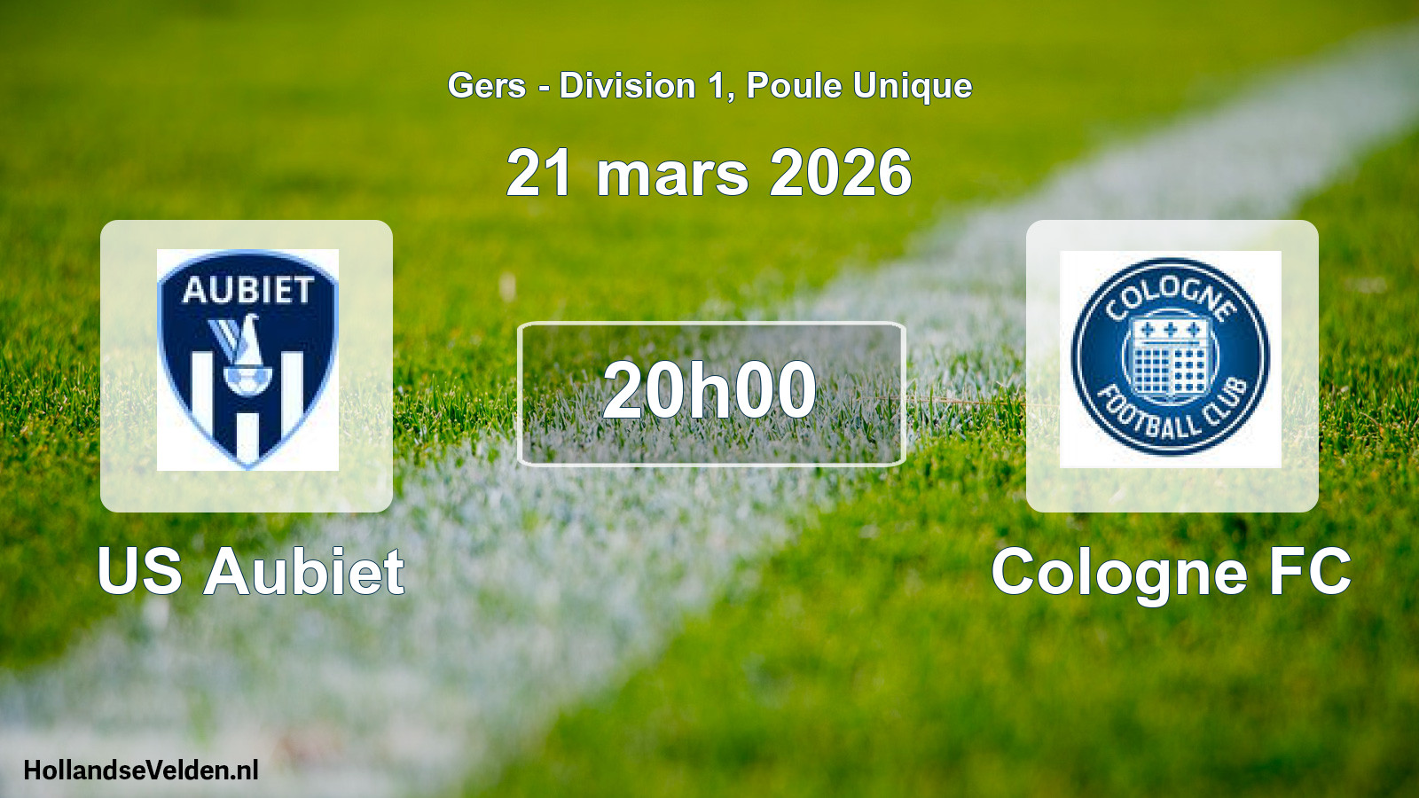 Match programmé: US Aubiet - Cologne FC (21 mars 2026)