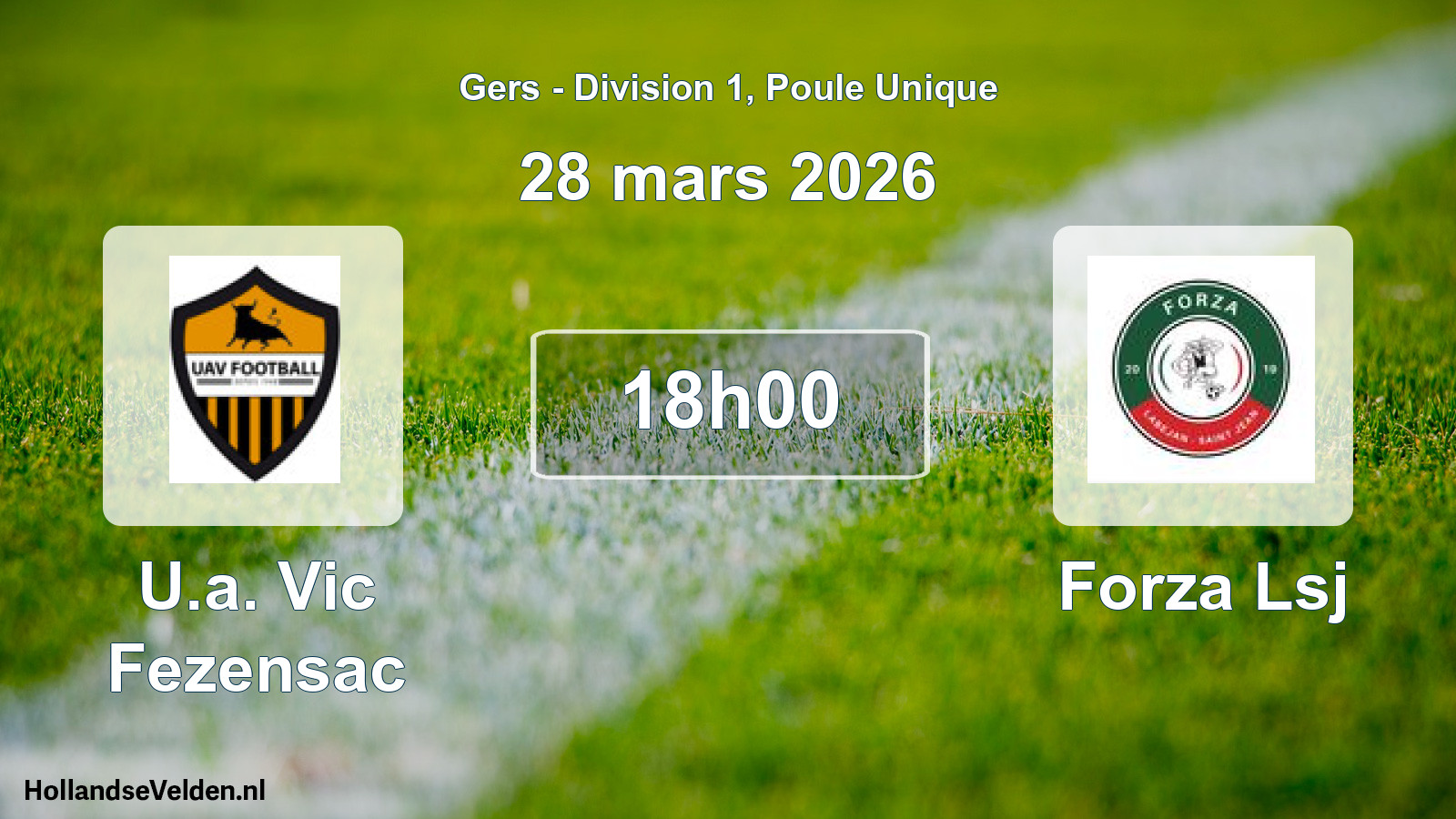 Match programmé: U.a. Vic Fezensac - Forza Lsj (28 mars 2026)