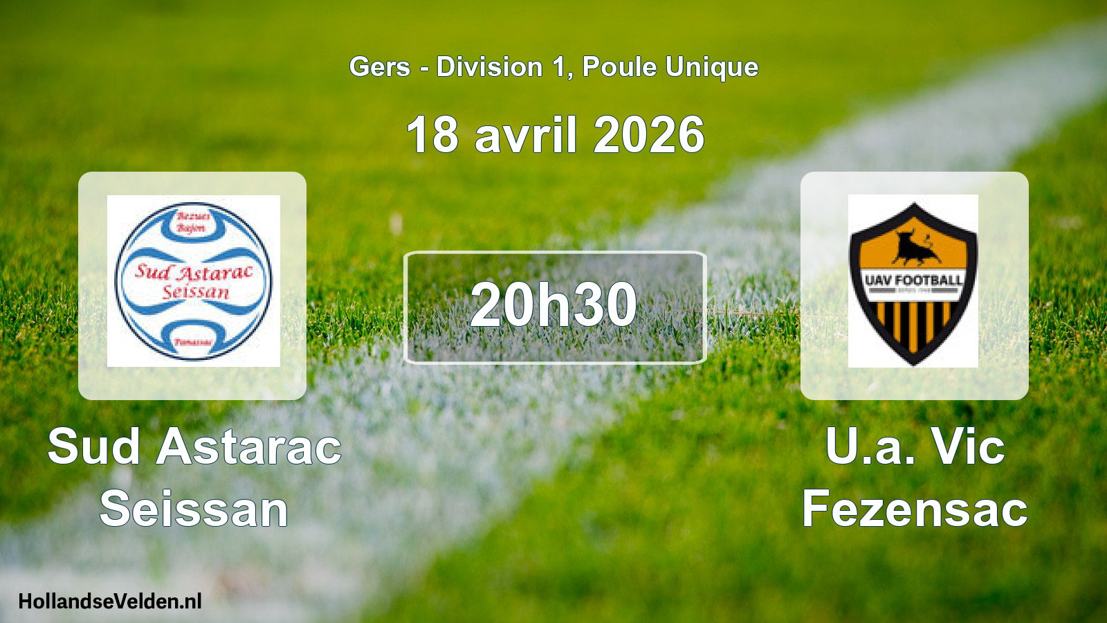 Match programmé: Sud Astarac Seissan - U.a. Vic Fezensac (18 avril 2026)