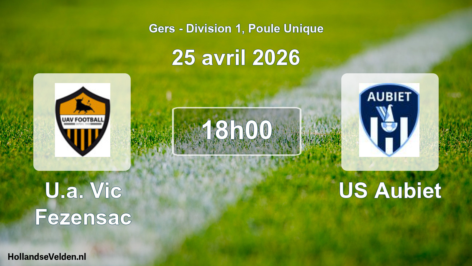 Match programmé: U.a. Vic Fezensac - US Aubiet (25 avril 2026)