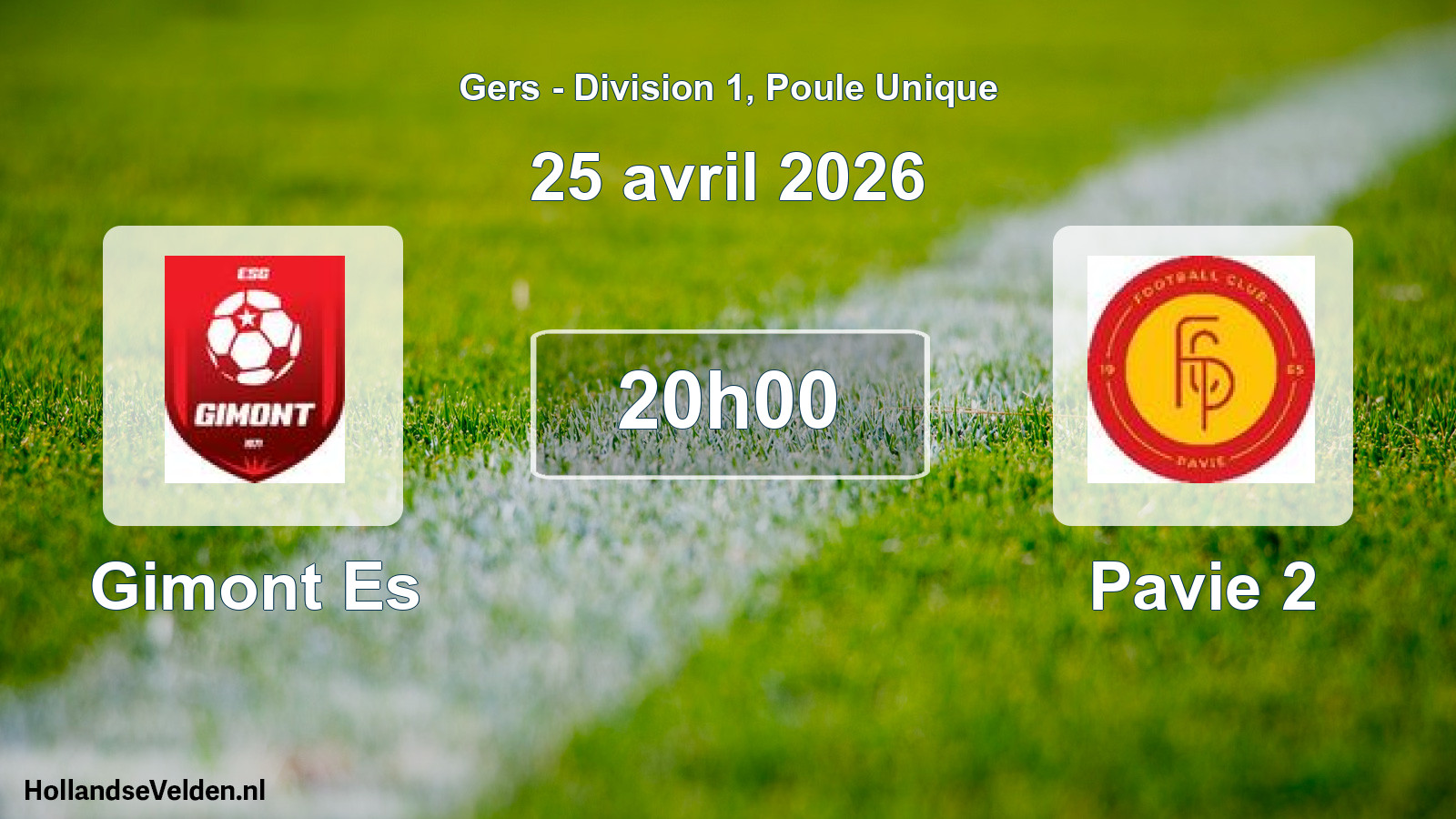 Scheduled Match: Gimont Es - Pavie 2 (25 April 2026)