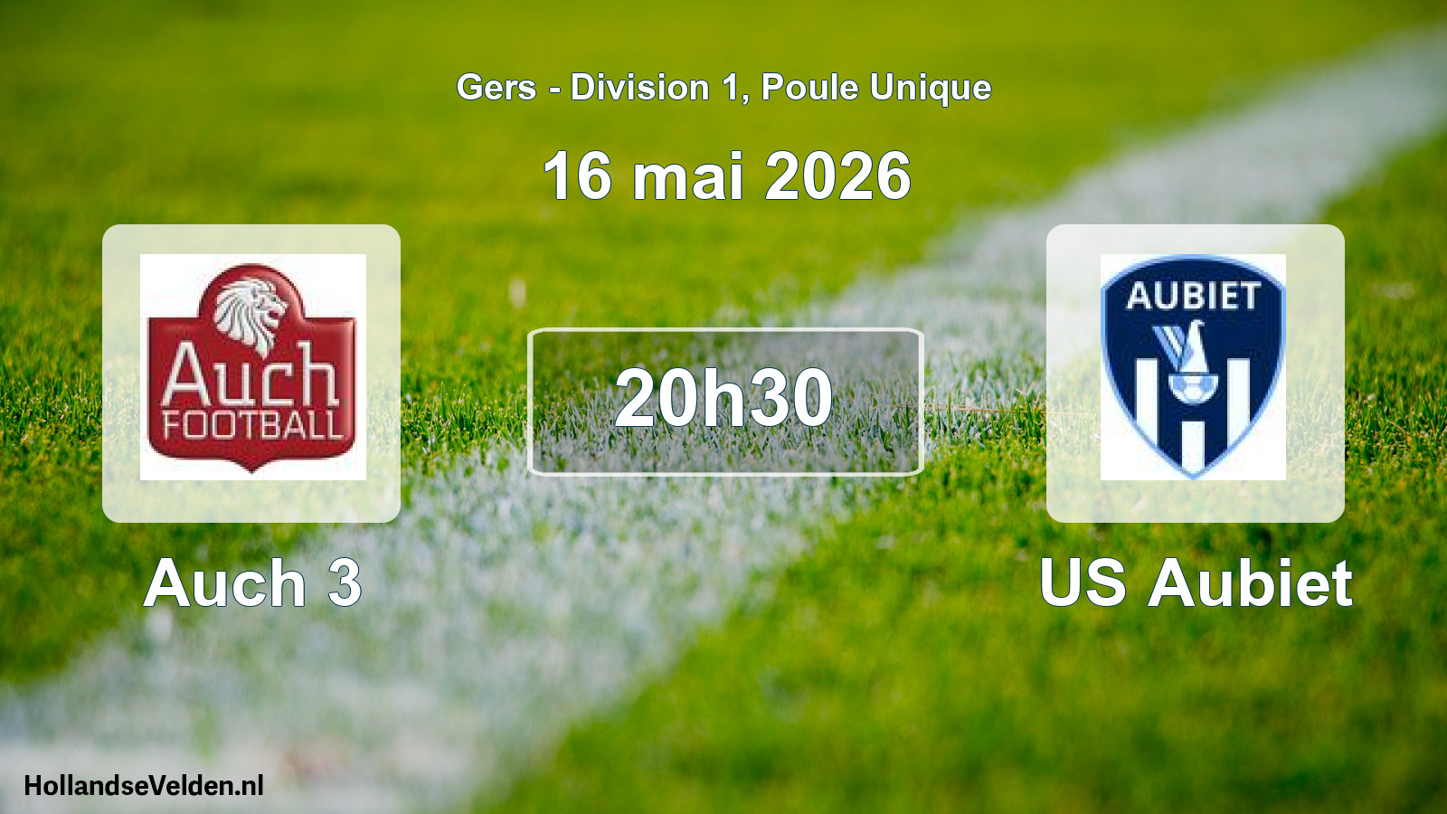 Match programmé: Auch 3 - US Aubiet (16 mai 2026)