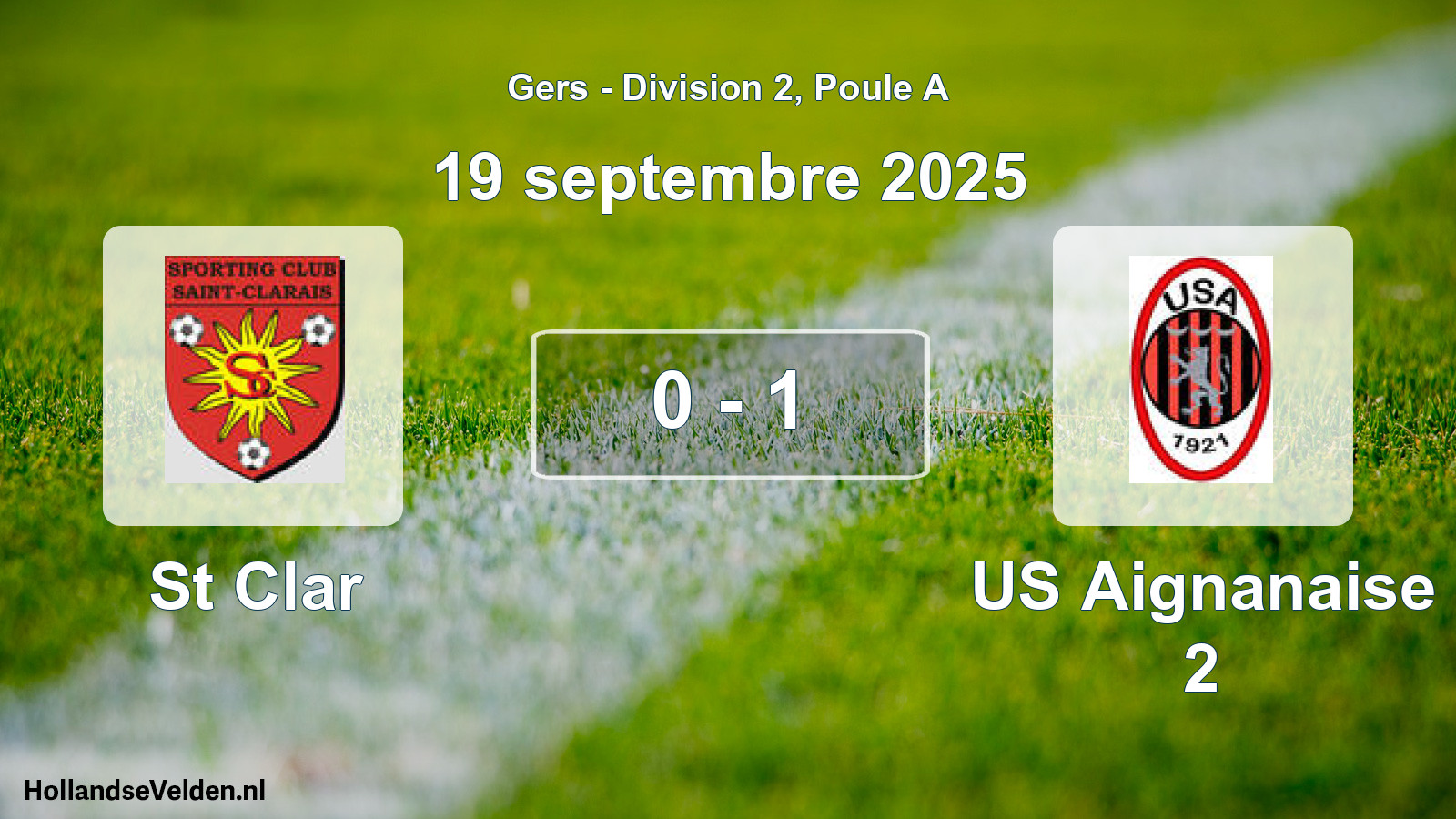 Total number of matches played: St Clar - US Aignanaise 2 0 - 1 (19 September 2025)