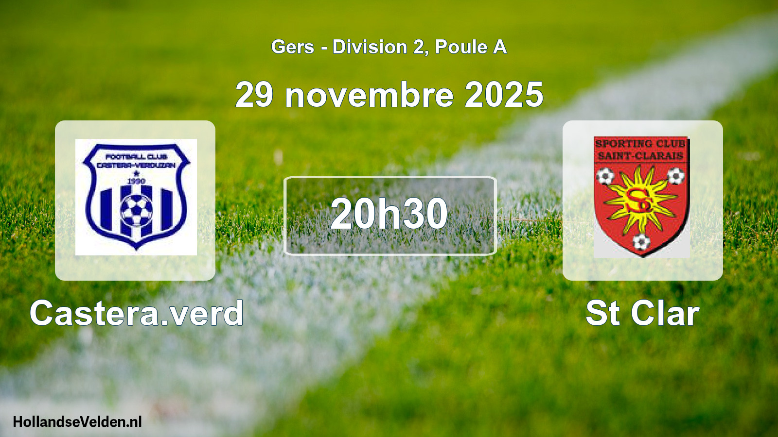 Match programmé: Castera.verd - St Clar (29 novembre 2025)