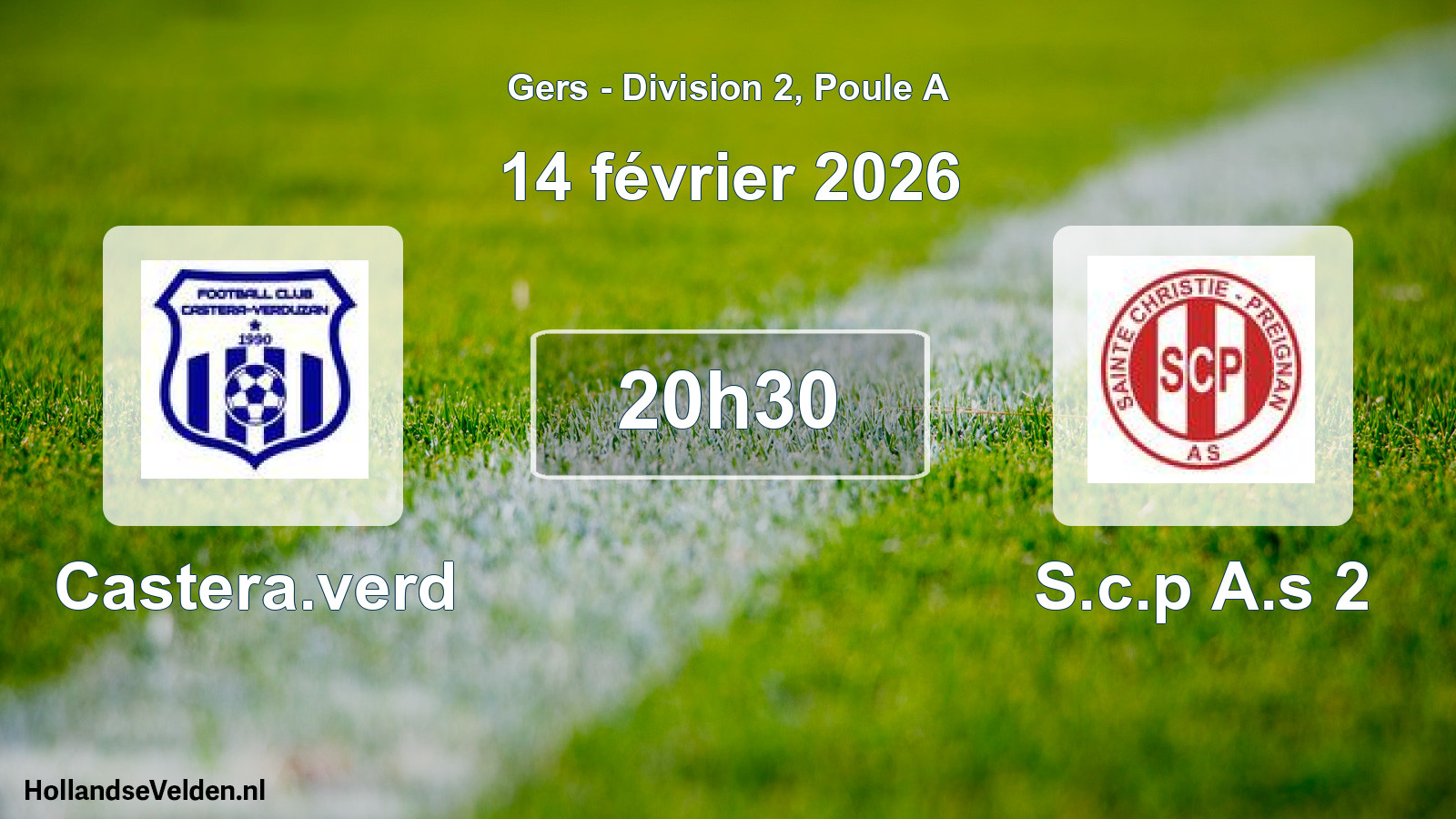 Match programmé: Castera.verd - S.c.p A.s 2 (14 février 2026)