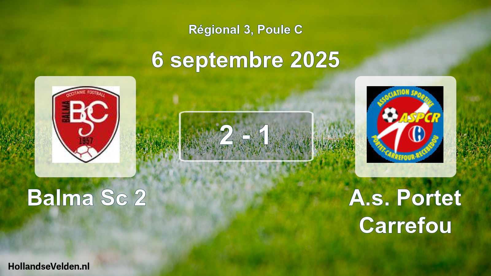 Gespeelde wedstrijd: Balma Sc 2 - A.s. Portet Carrefou 2 - 1 (6 septembre 2025)