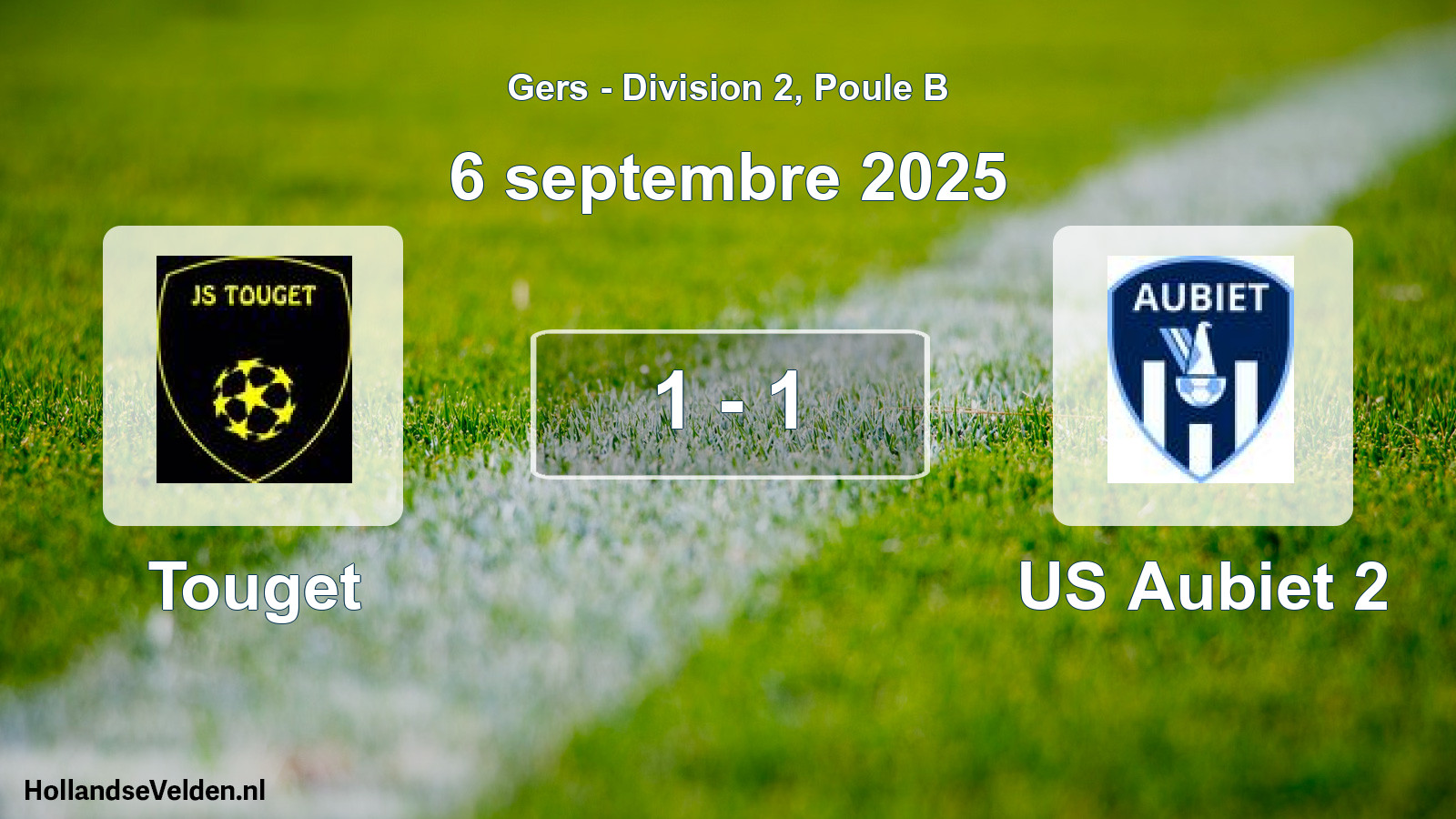 Total number of matches played: Touget - US Aubiet 2 1 - 1 (6 September 2025)