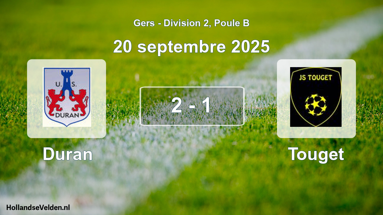 Total number of matches played: Duran - Touget 2 - 1 (20 September 2025)