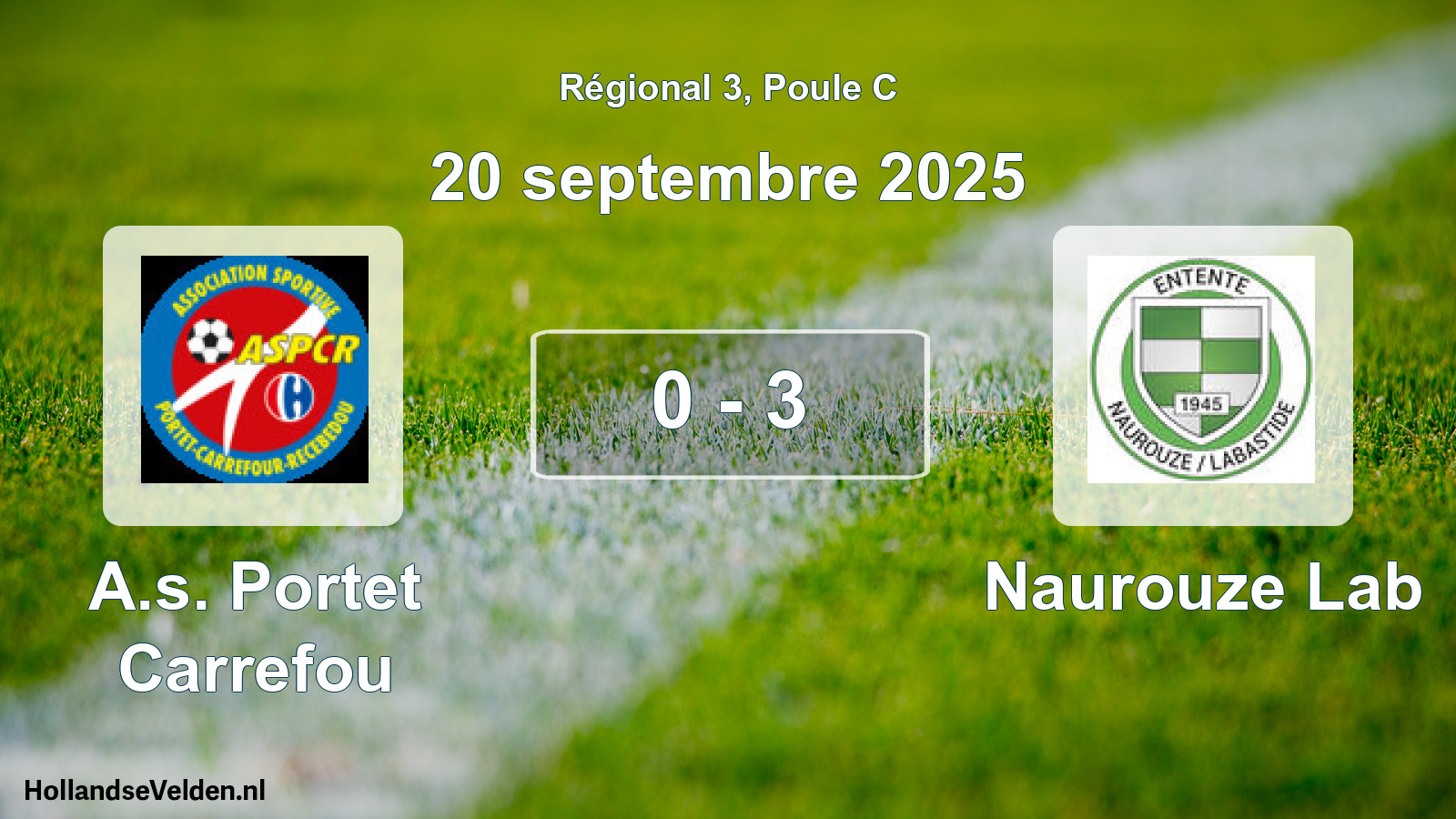 Total number of matches played: A.s. Portet Carrefou - Naurouze Lab 0 - 3 (20 September 2025)
