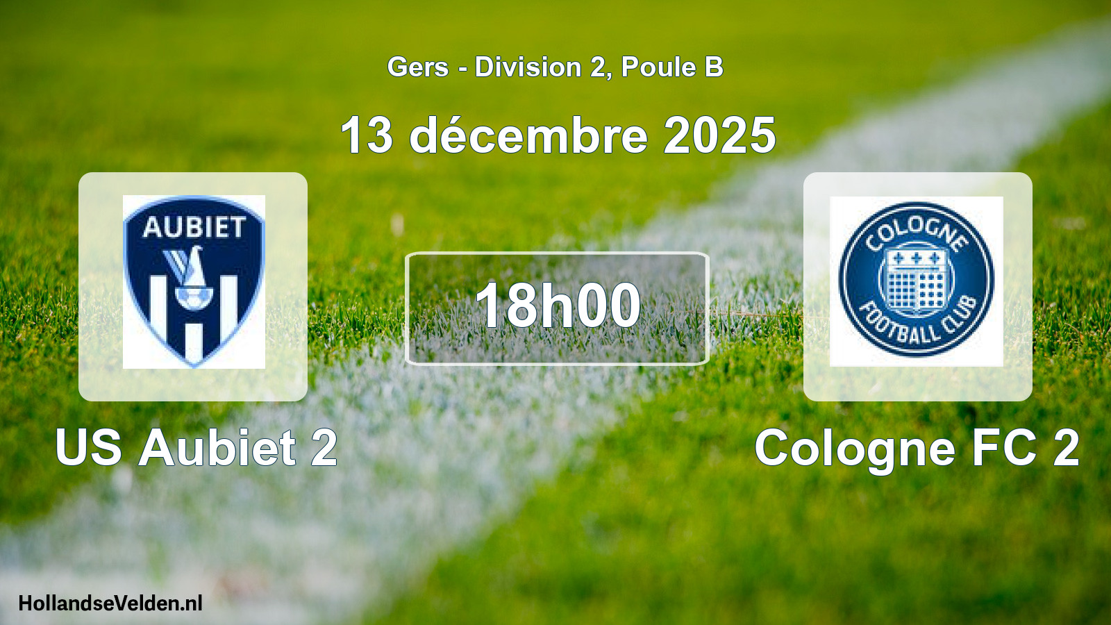 Match programmé: US Aubiet 2 - Cologne FC 2 (13 décembre 2025)