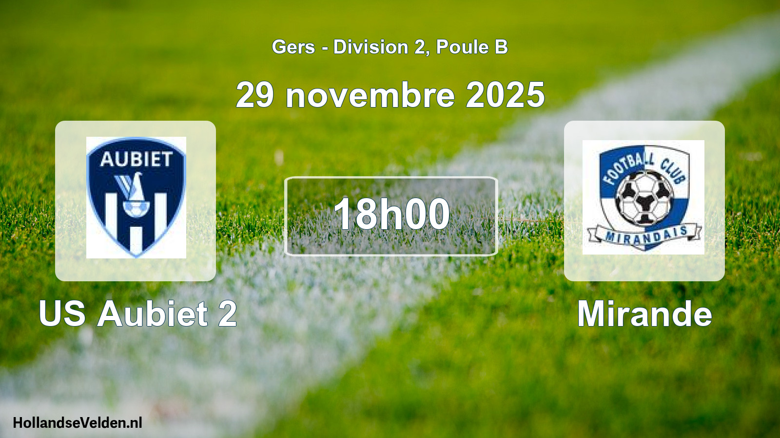 Scheduled Match: US Aubiet 2 - Mirande (29 November 2025)