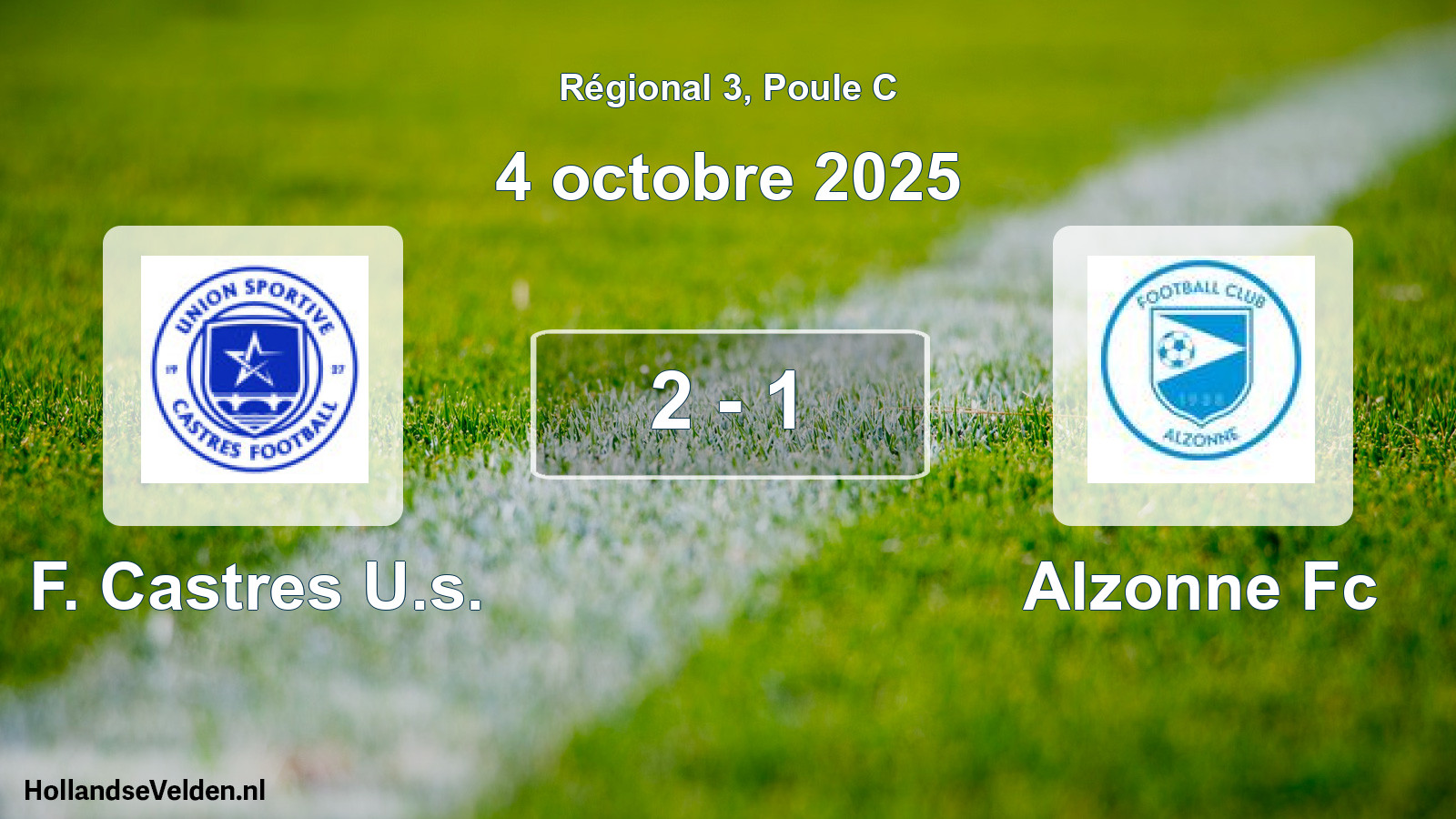 Gespeelde wedstrijd: F. Castres U.s. - Alzonne Fc 2 - 1 (4 oktober 2025)