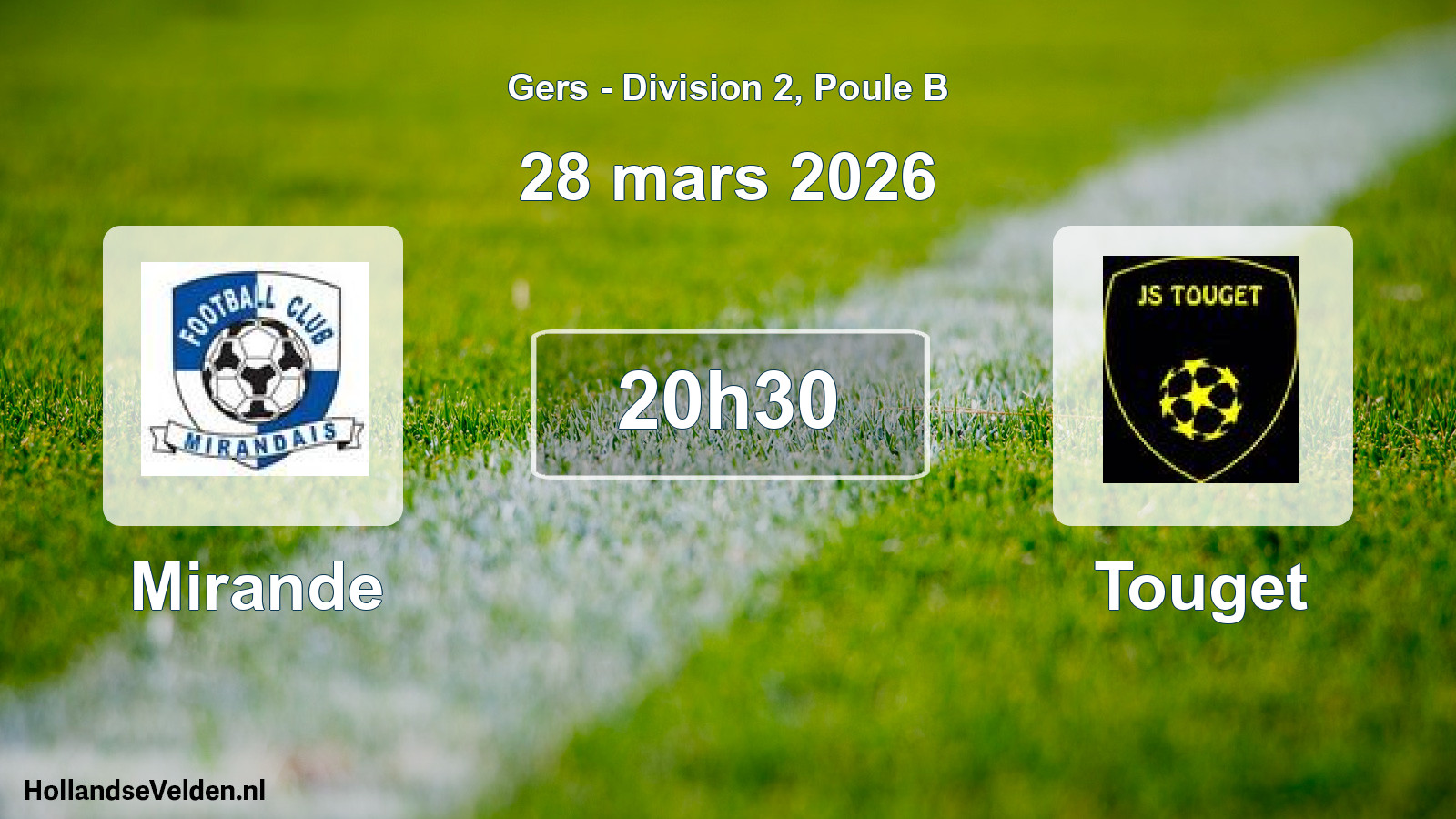 Scheduled Match: Mirande - Touget (28 March 2026)