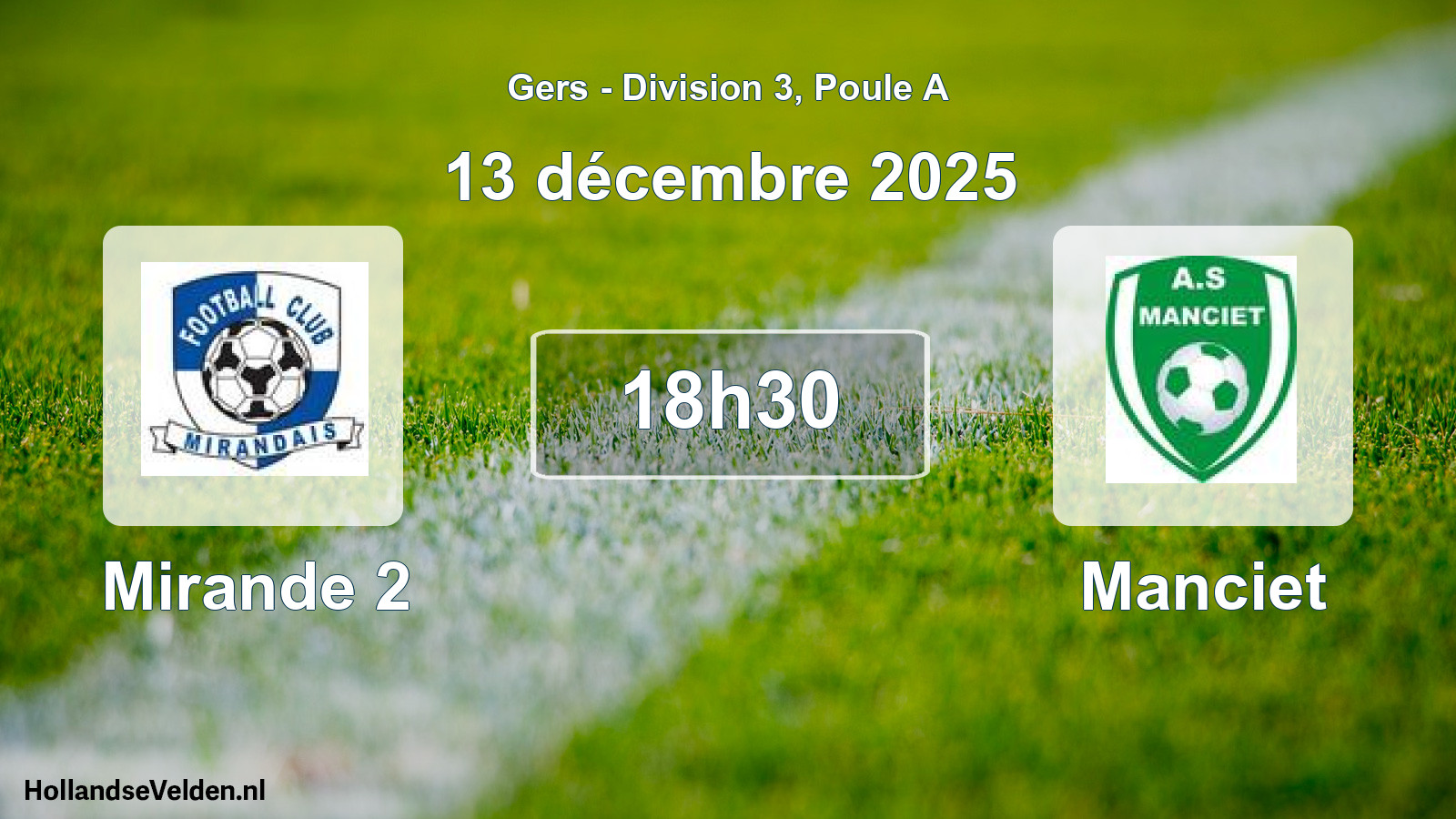Geplande wedstrijd: Mirande 2 - Manciet (13 december 2025)