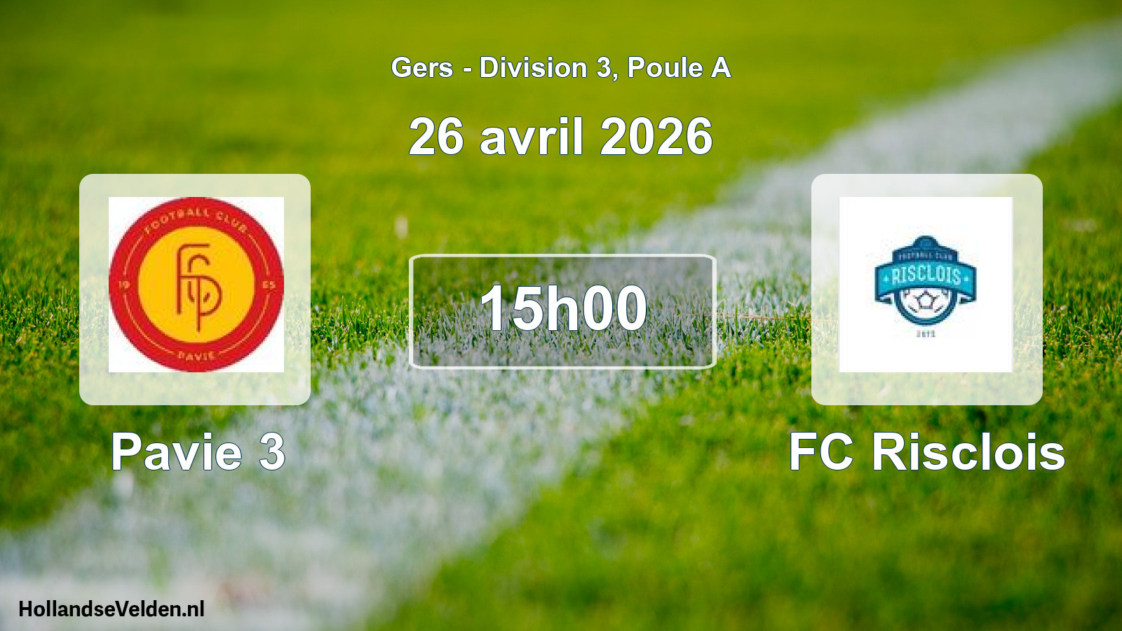 Geplande wedstrijd: Pavie 3 - FC Risclois (26 april 2026)