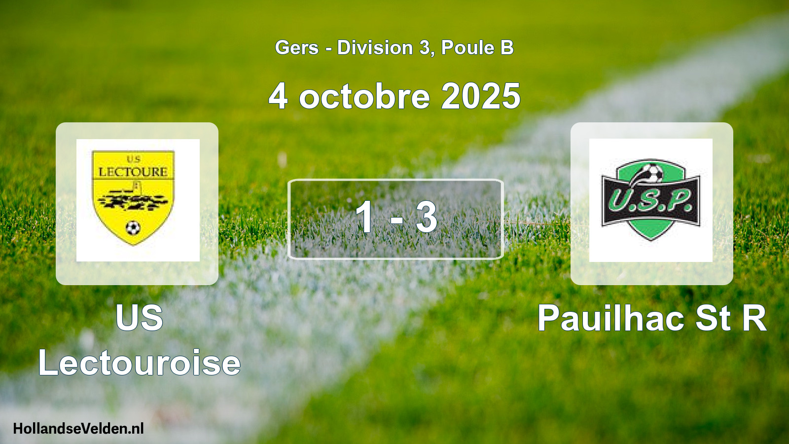 Match joué: US Lectouroise - Pauilhac St R 1 - 3 (4 octobre 2025)