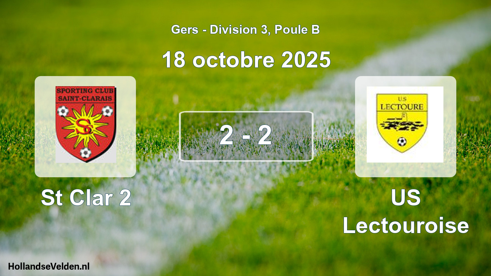 Match joué: St Clar 2 - US Lectouroise 2 - 2 (18 octobre 2025)