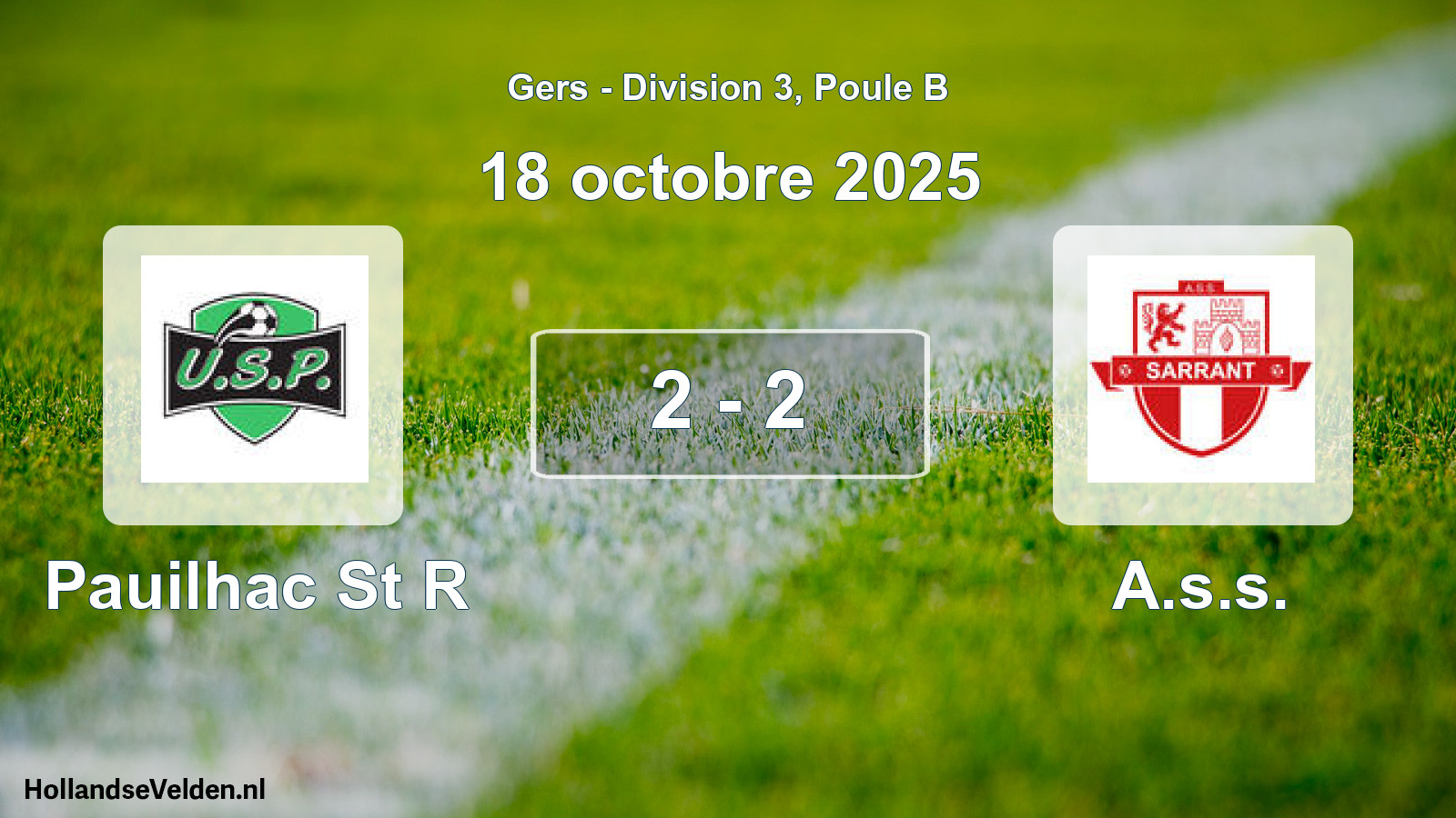 Match joué: Pauilhac St R - A.s.s. 2 - 2 (18 octobre 2025)