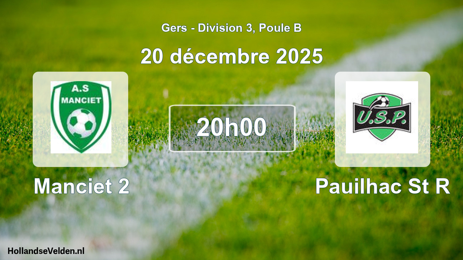 Match programmé: Manciet 2 - Pauilhac St R (13 décembre 2025)