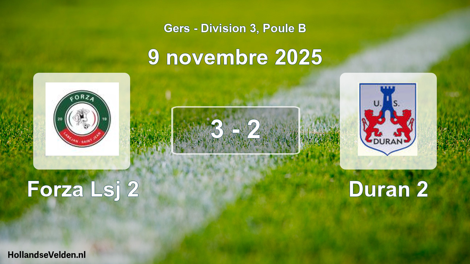 Match joué: Forza Lsj 2 - Duran 2 3 - 2 (9 novembre 2025)