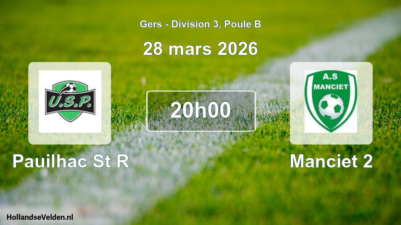 Match programmé: Pauilhac St R - Manciet 2 (28 mars 2026)