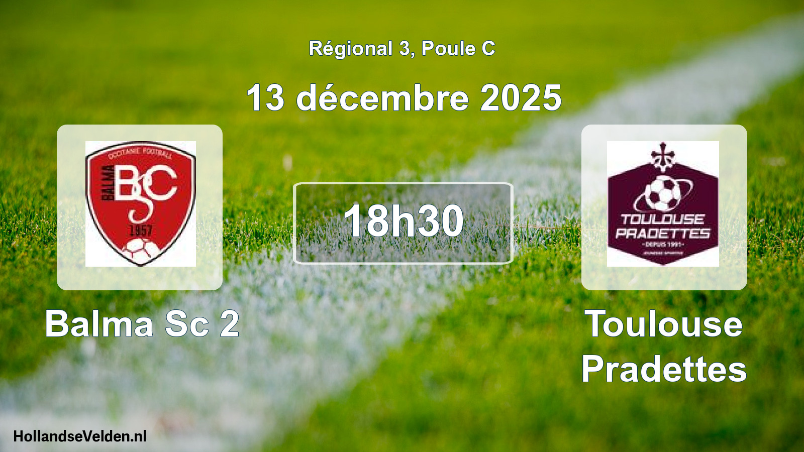Geplande wedstrijd: Balma Sc 2 - Toulouse Pradettes (13 december 2025)