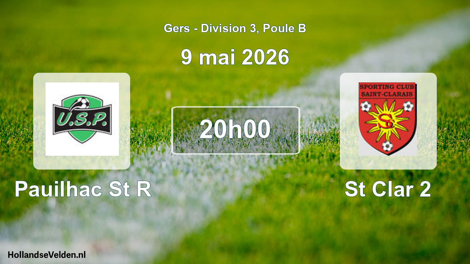 Match programmé: Pauilhac St R - St Clar 2 (9 mai 2026)