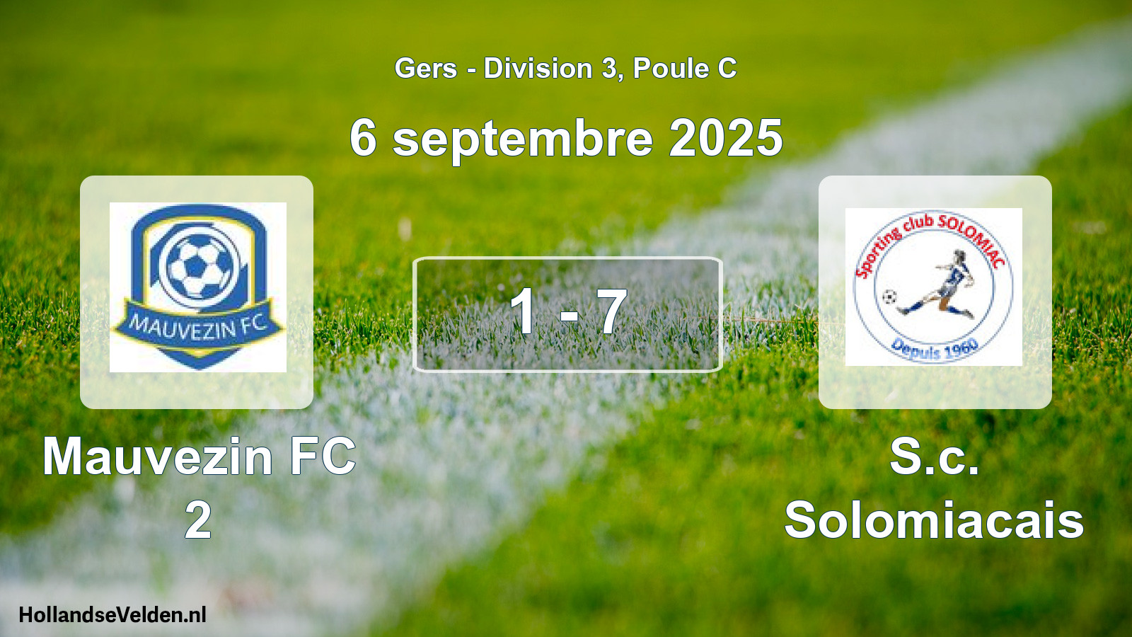 Match joué: Mauvezin FC 2 - S.c. Solomiacais 1 - 7 (6 septembre 2025)