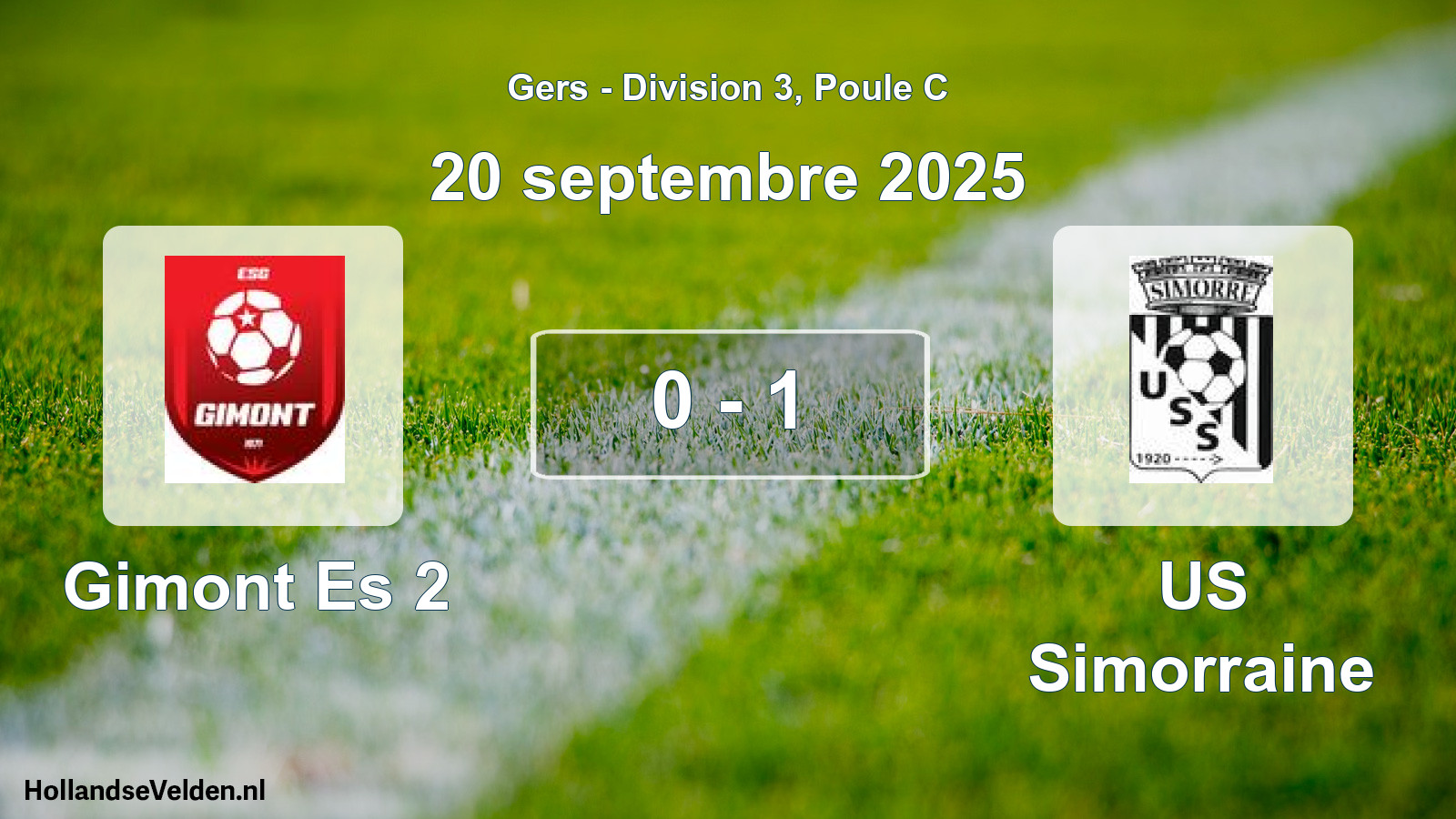 Gespeelde wedstrijd: Gimont Es 2 - US Simorraine 0 - 1 (20 september 2025)